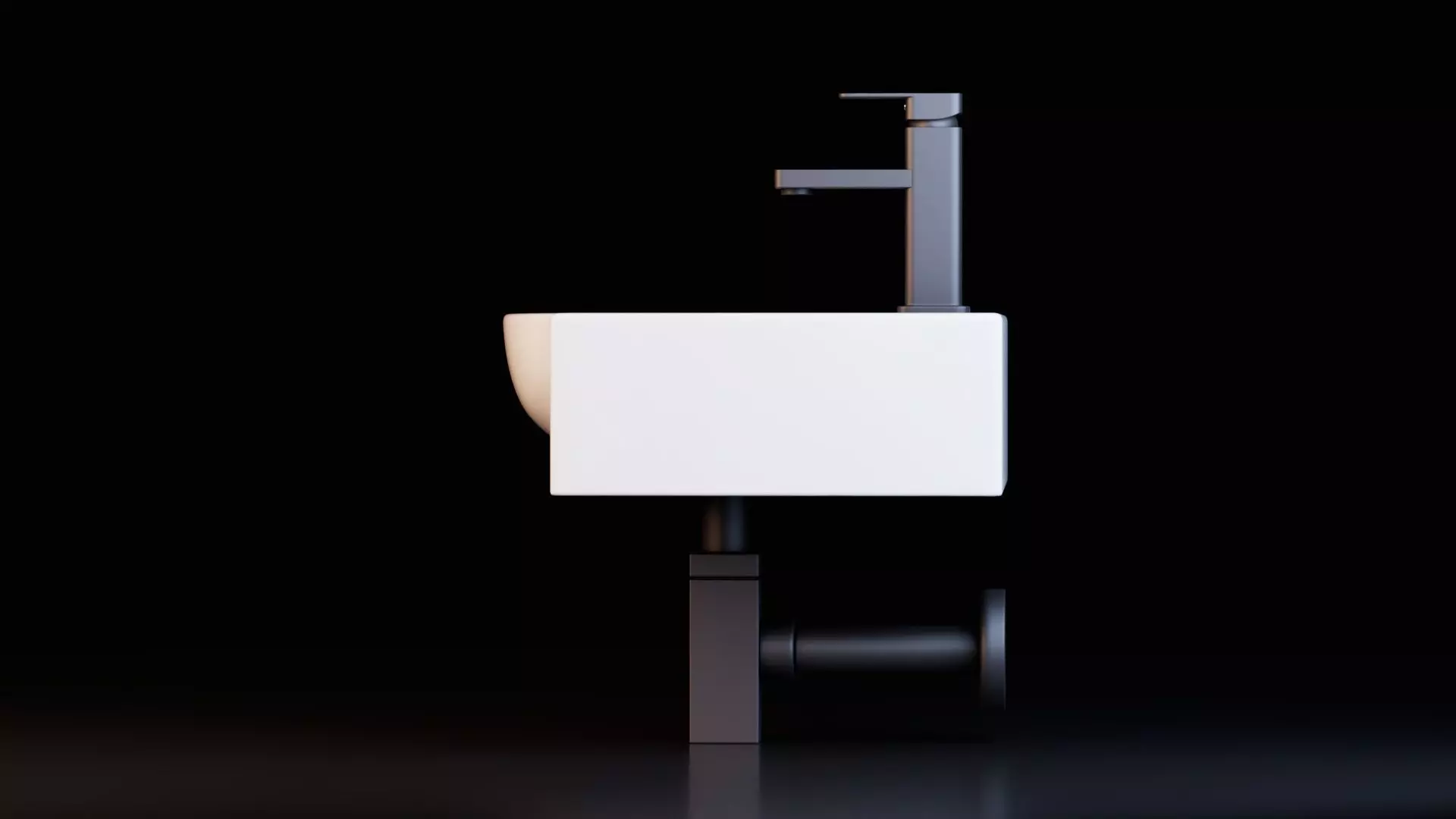 Wall Mounted Basins with Faucets Low-poly 3D model_10