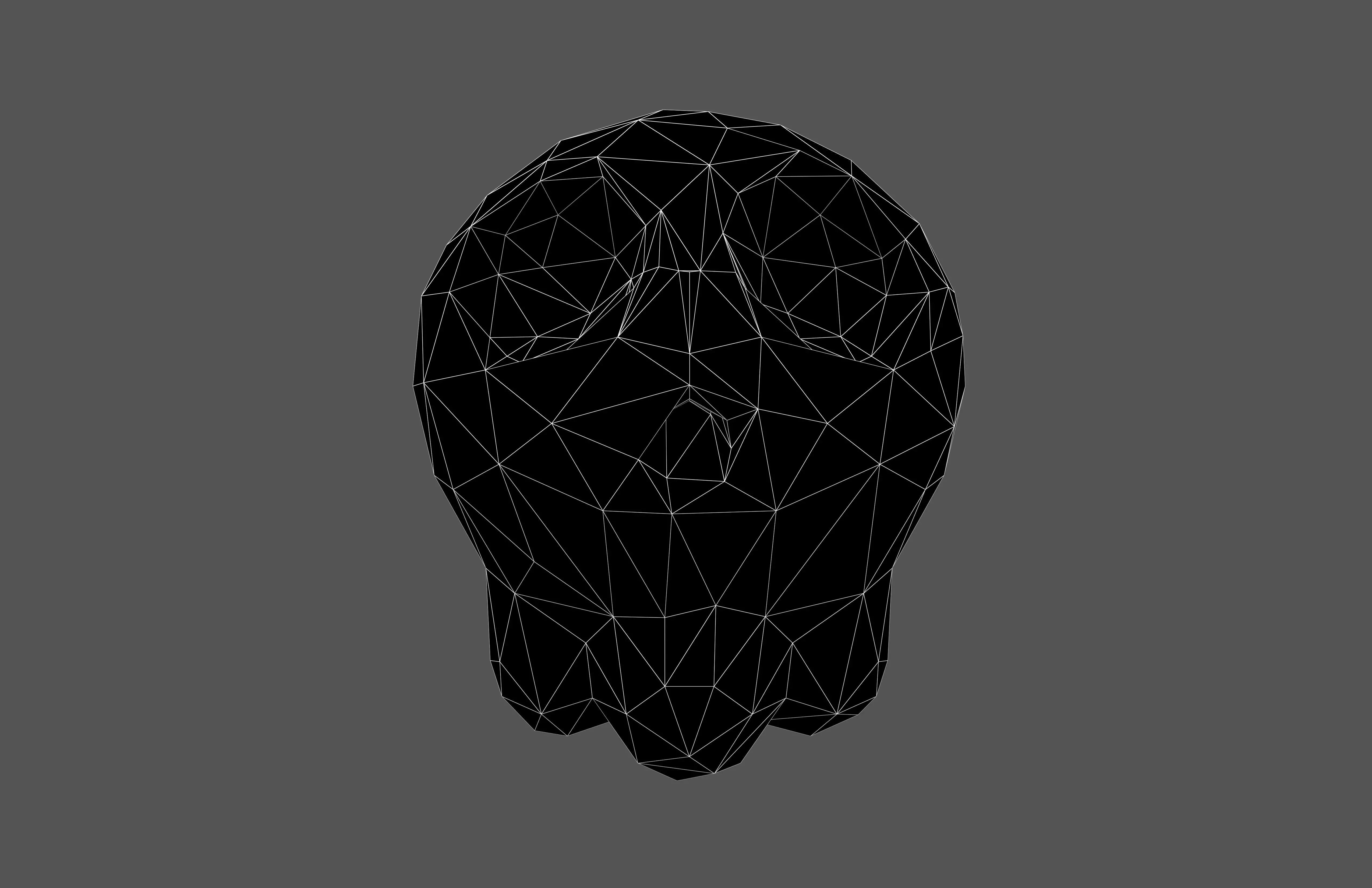 Lowpoly Style Cartoon Skull v1 002 Low-poly 3D model_5