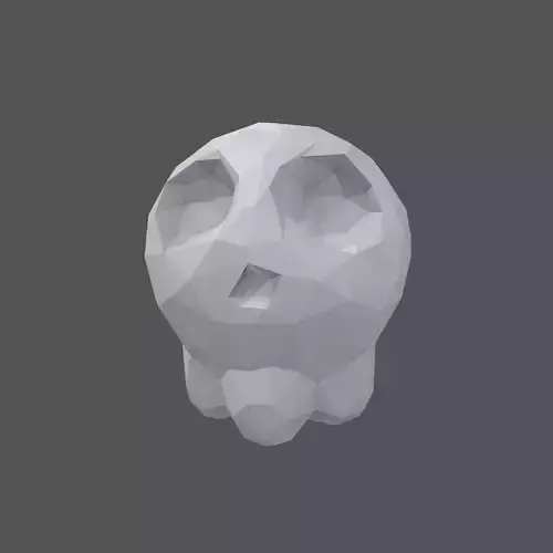 Lowpoly Style Cartoon Skull v1 002