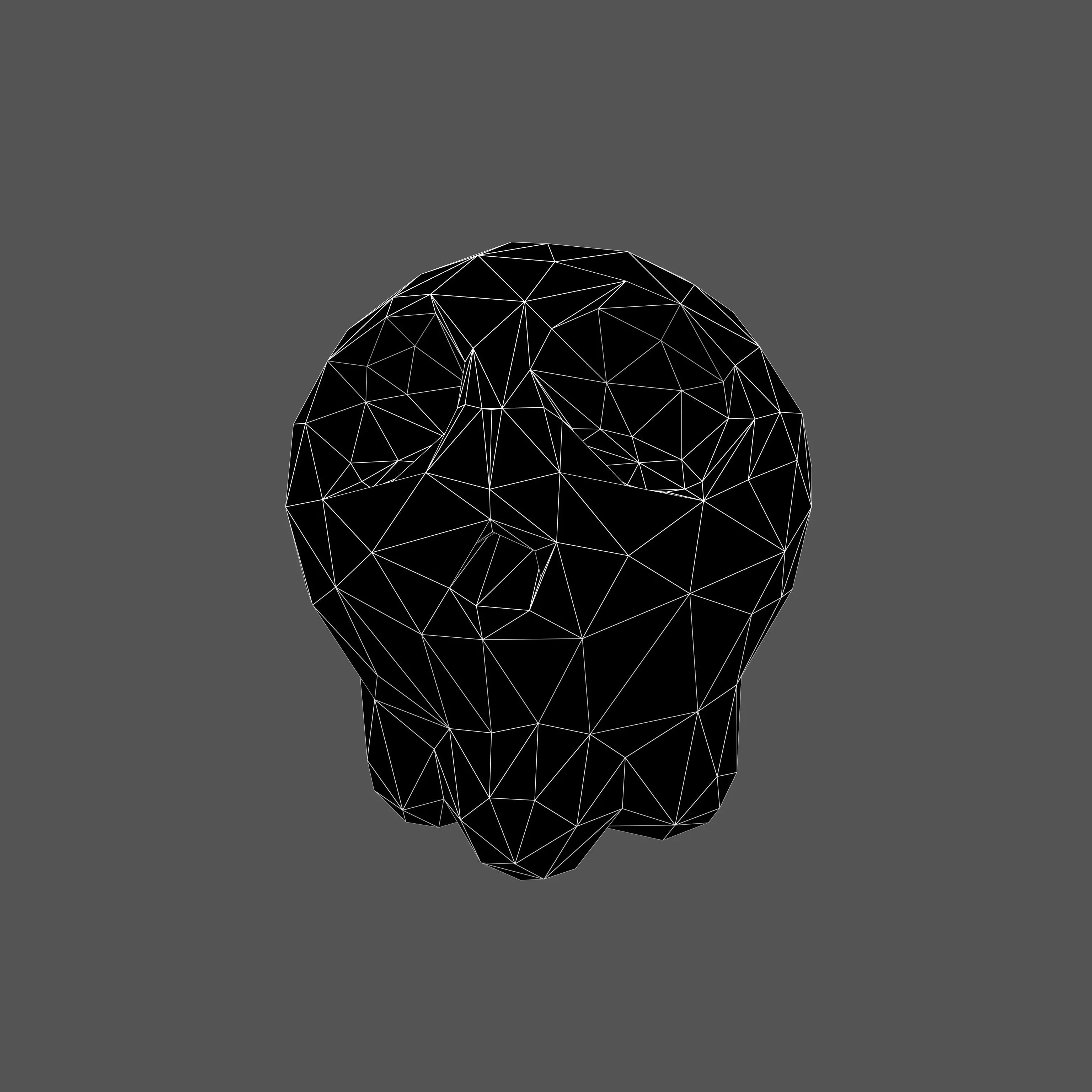 Lowpoly Style Cartoon Skull v1 002 Low-poly 3D model_4