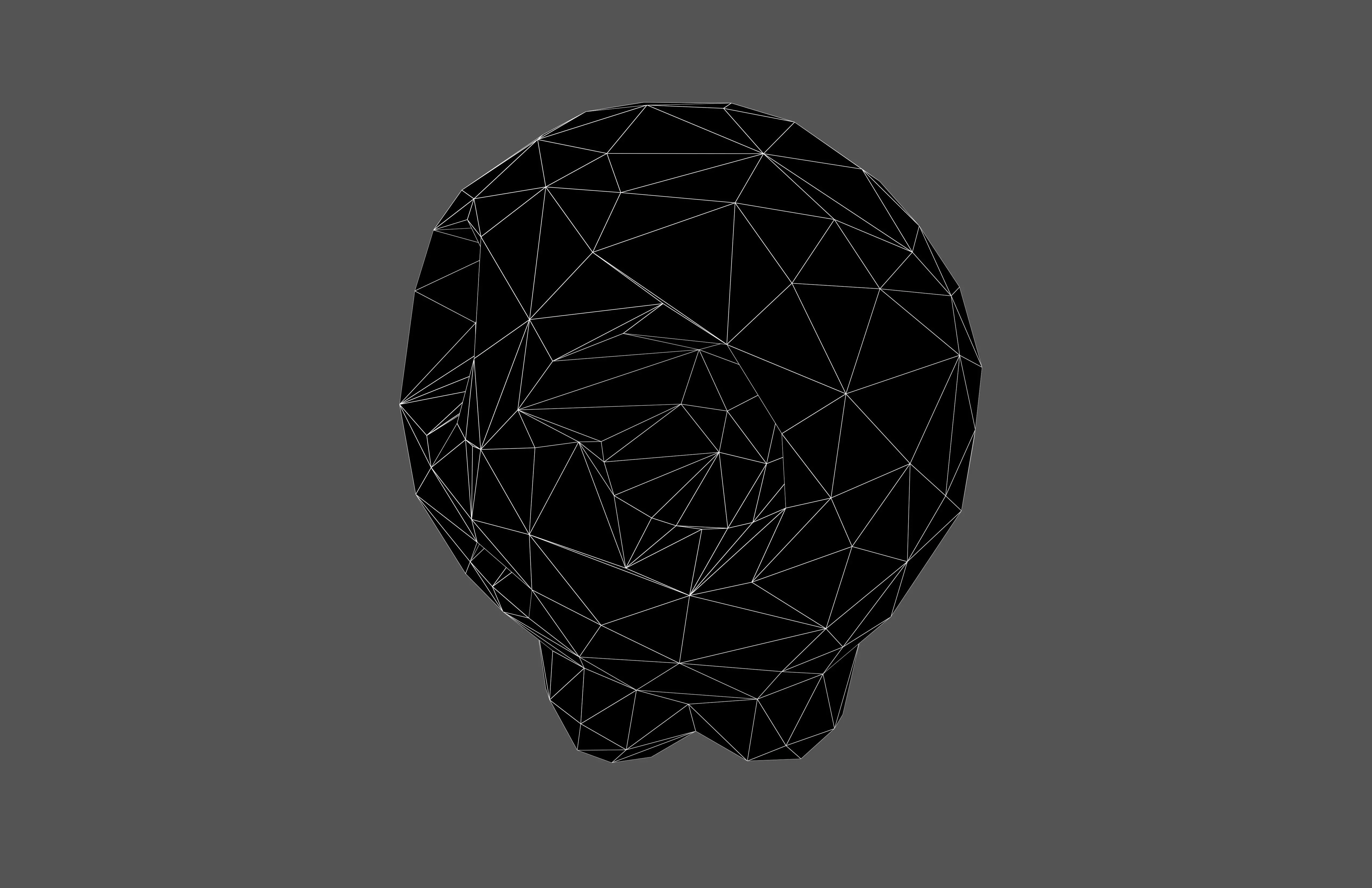 Lowpoly Style Cartoon Skull v1 002 Low-poly 3D model_6
