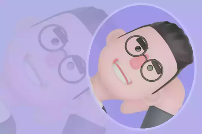 Stylized 3D Male Teacher Character - Cartoon Relaxed Pointing