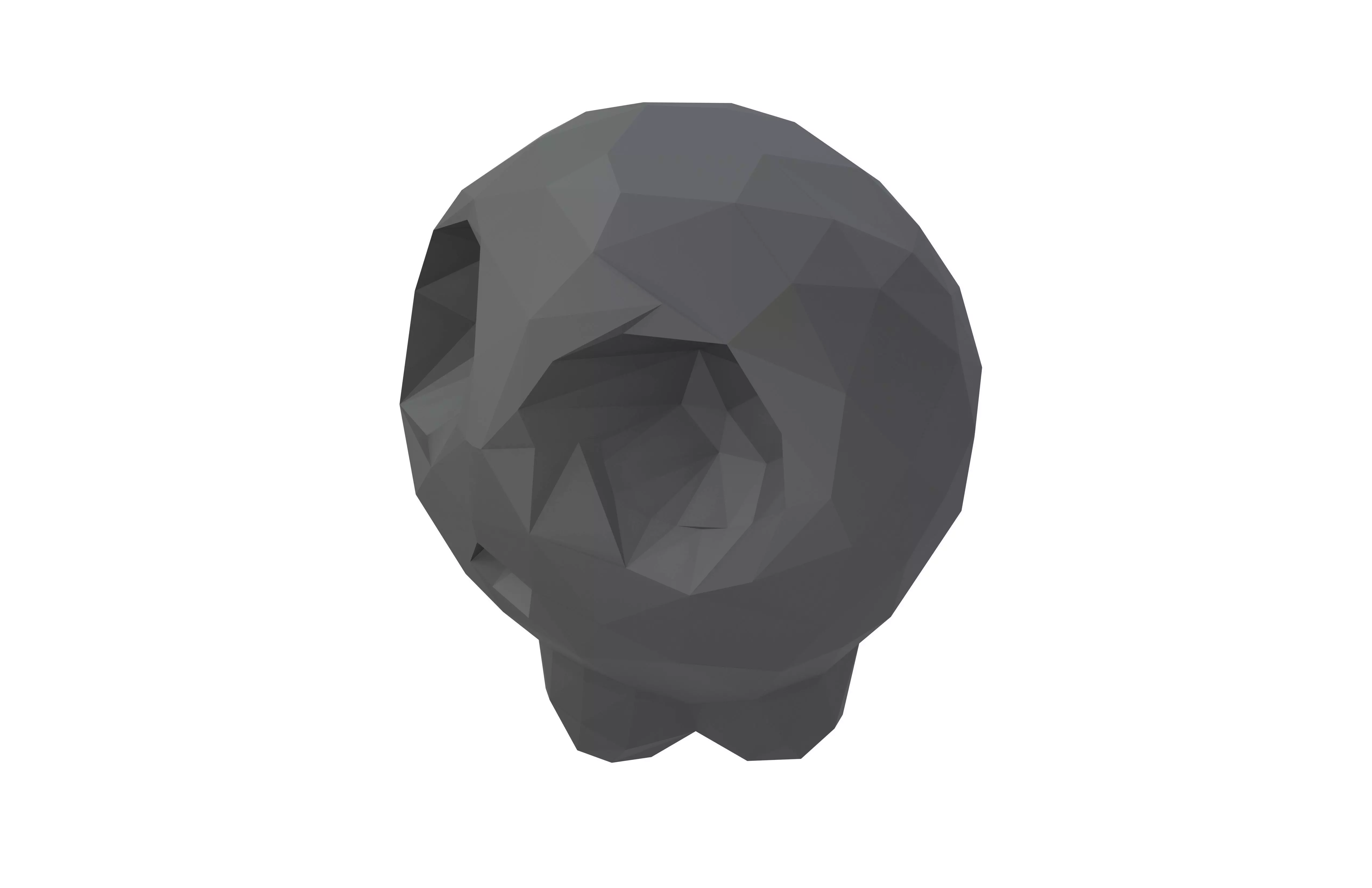 Lowpoly Style Cartoon Skull v1 003 Low-poly 3D model_2
