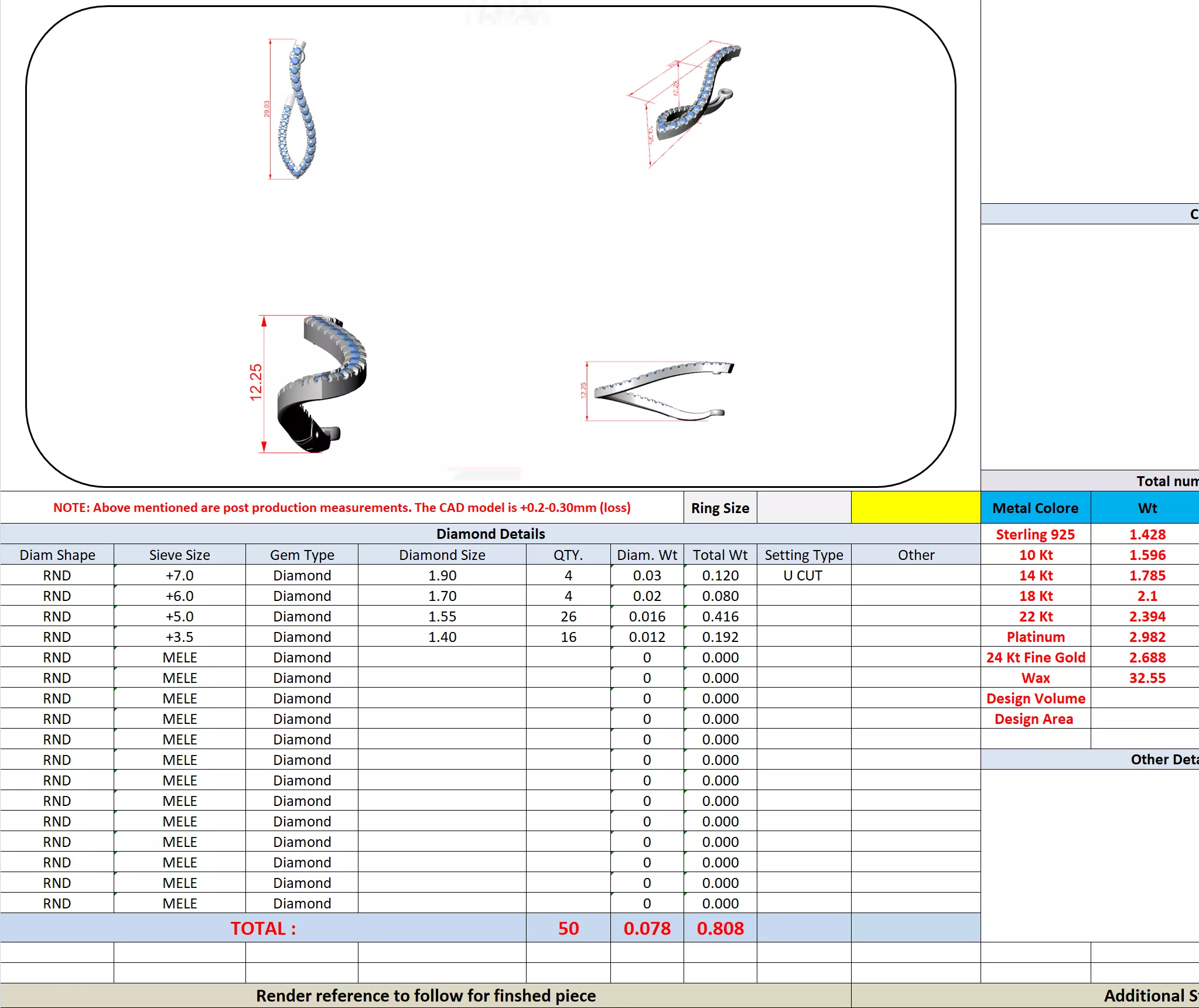 Round Diamond Stud Earring 3DM STL Video 3D print model_13