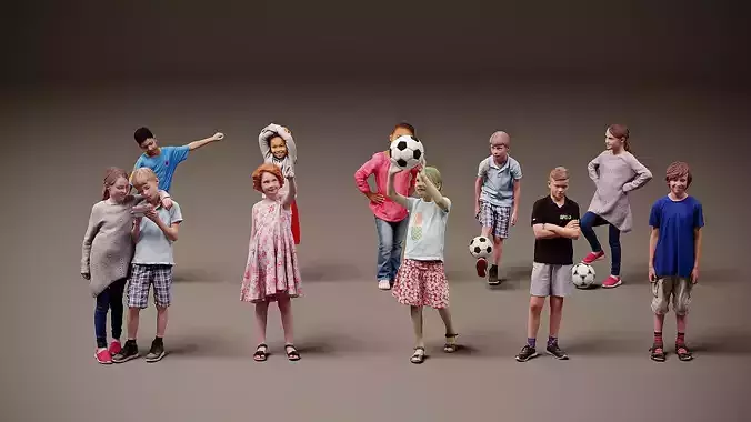 Childrens Collection x 10 06 Low-poly 3D model