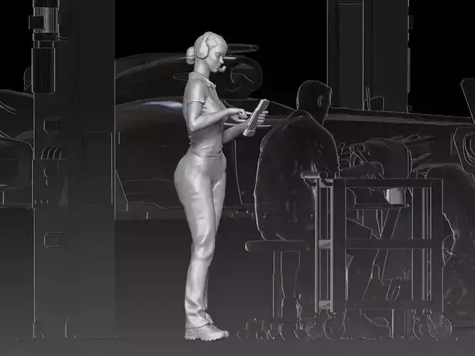 mechanic 4 at work in the garage during the Formula 1