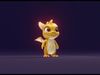 Yellow Baby Dragon 3D Character with Audio Unity Unreal Ready Low-poly 3D model_1