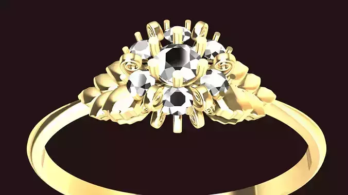 Leaves Ring Narrow ShankLeaves Ring Narrow Shank 3D print model