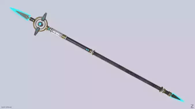 Scifi spear Low-poly 3D model