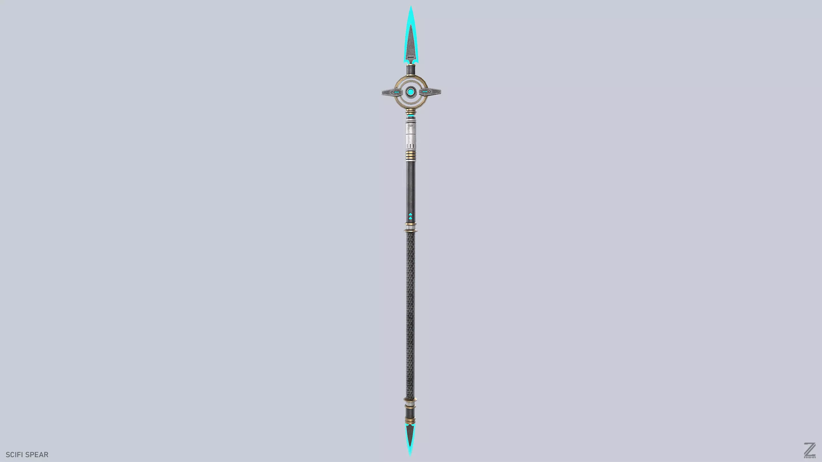 Scifi spear Low-poly 3D model_4