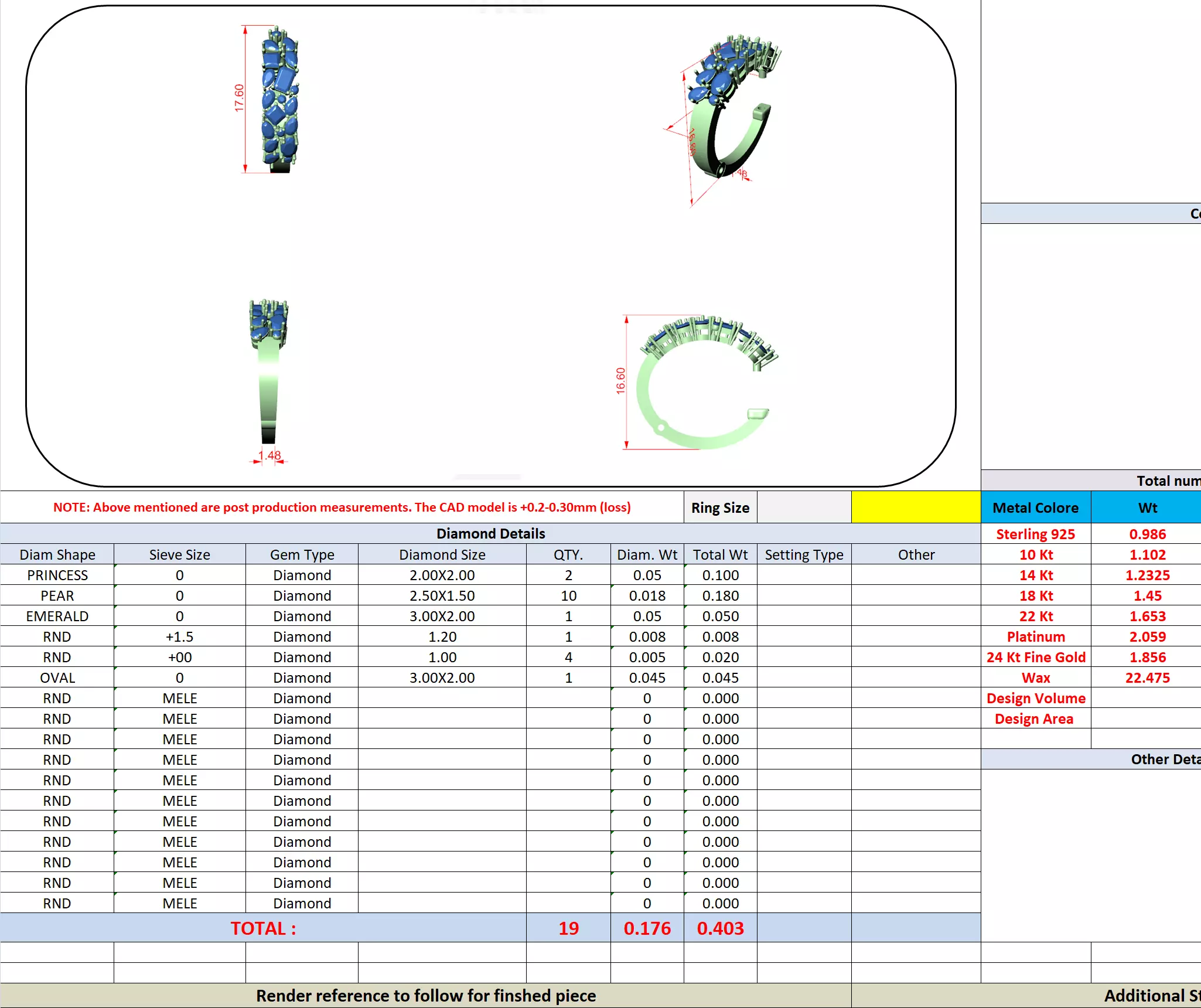 Princess Pear Emerald Oval Round Cluster Earring 3DM STL Video 3D print model_13