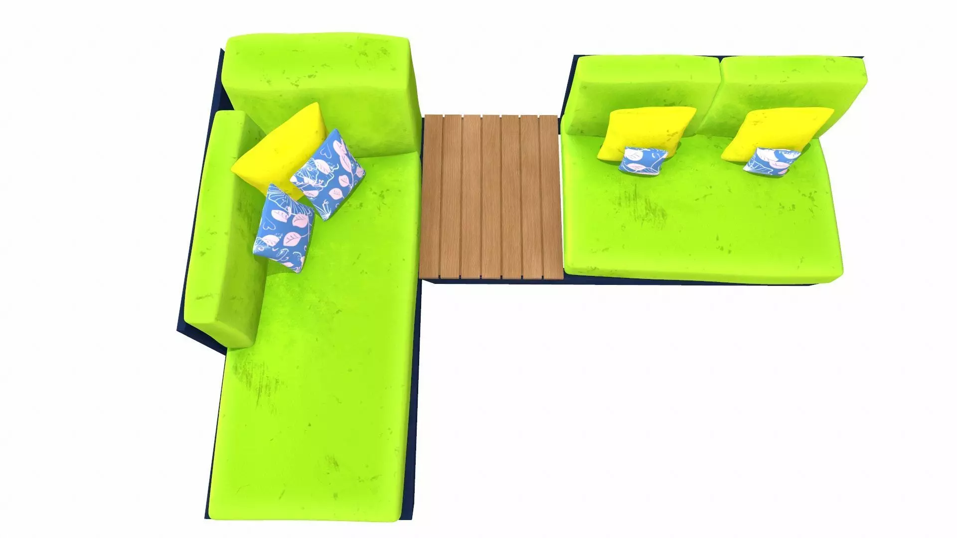 Canape Modern Sofa Green PBR Textured Low-poly 3D model_9