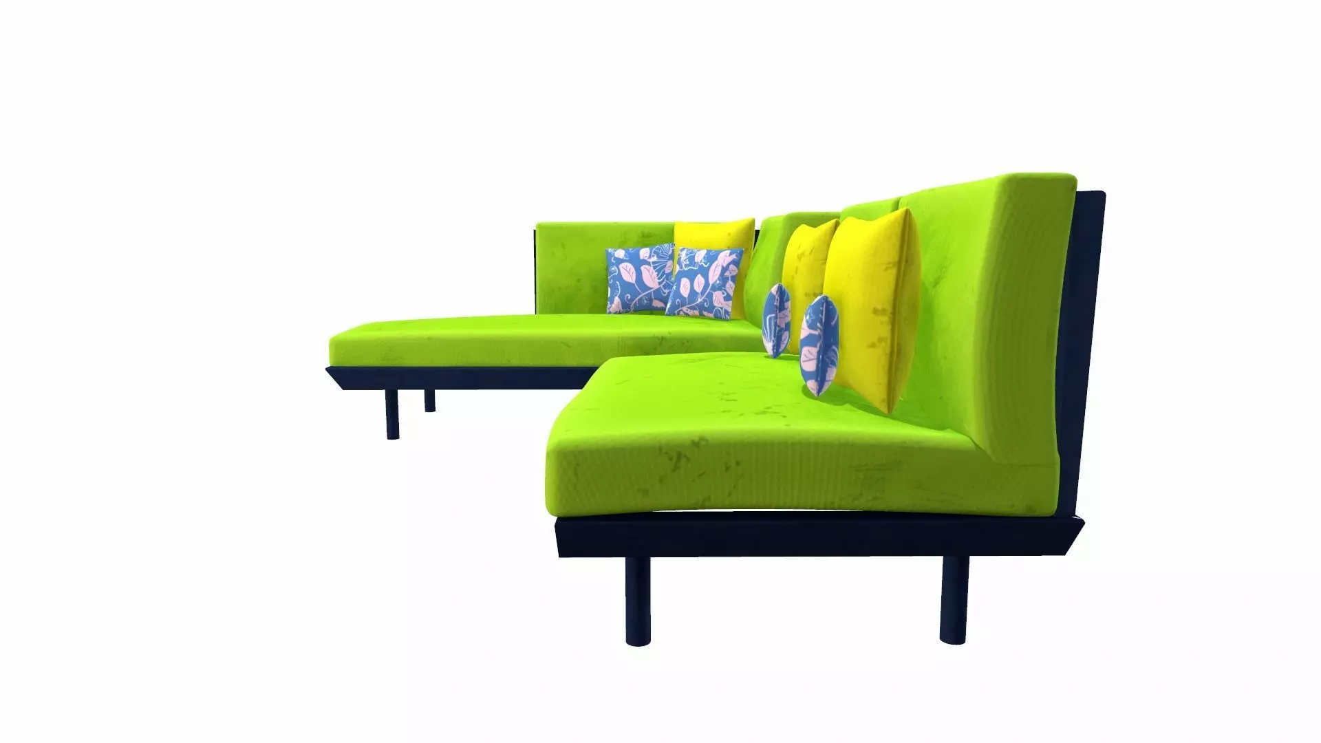 Canape Modern Sofa Green PBR Textured Low-poly 3D model_4