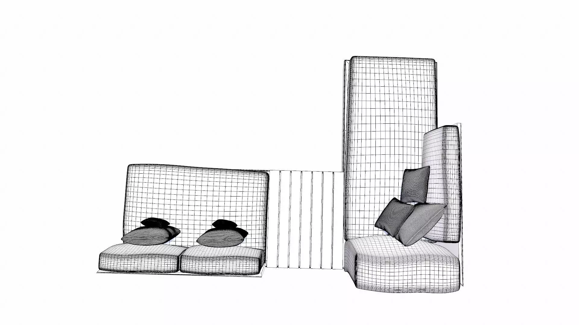 Canape Modern Sofa Green PBR Textured Low-poly 3D model_14