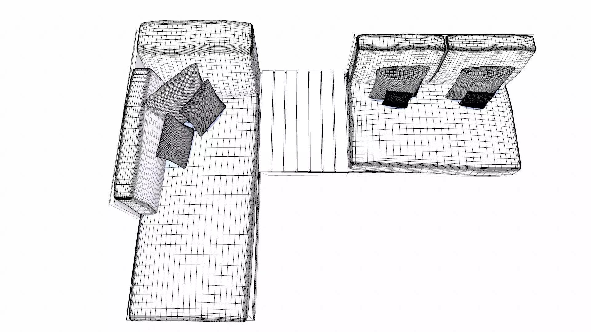 Canape Modern Sofa Green PBR Textured Low-poly 3D model_10