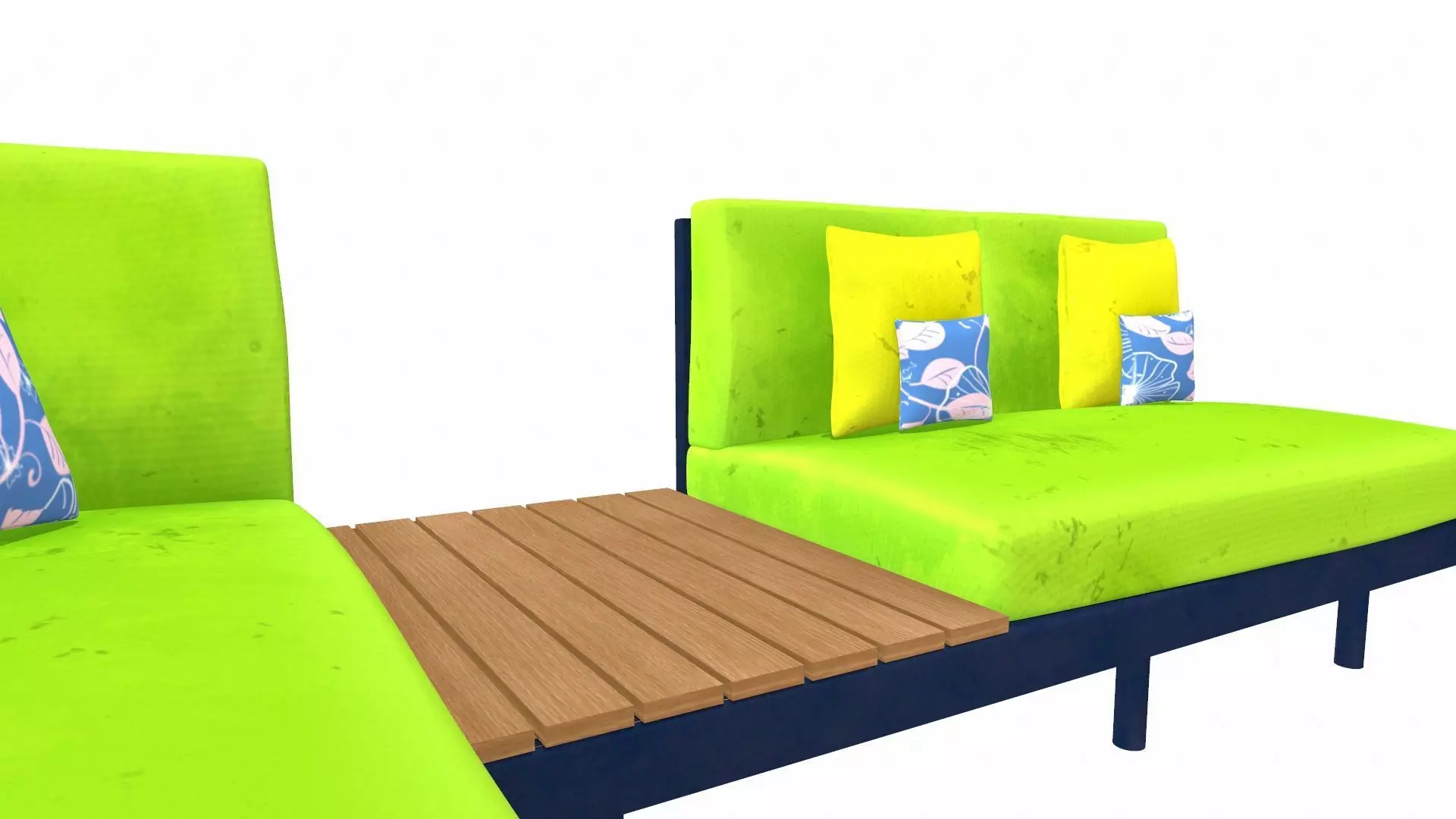 Canape Modern Sofa Green PBR Textured Low-poly 3D model_8