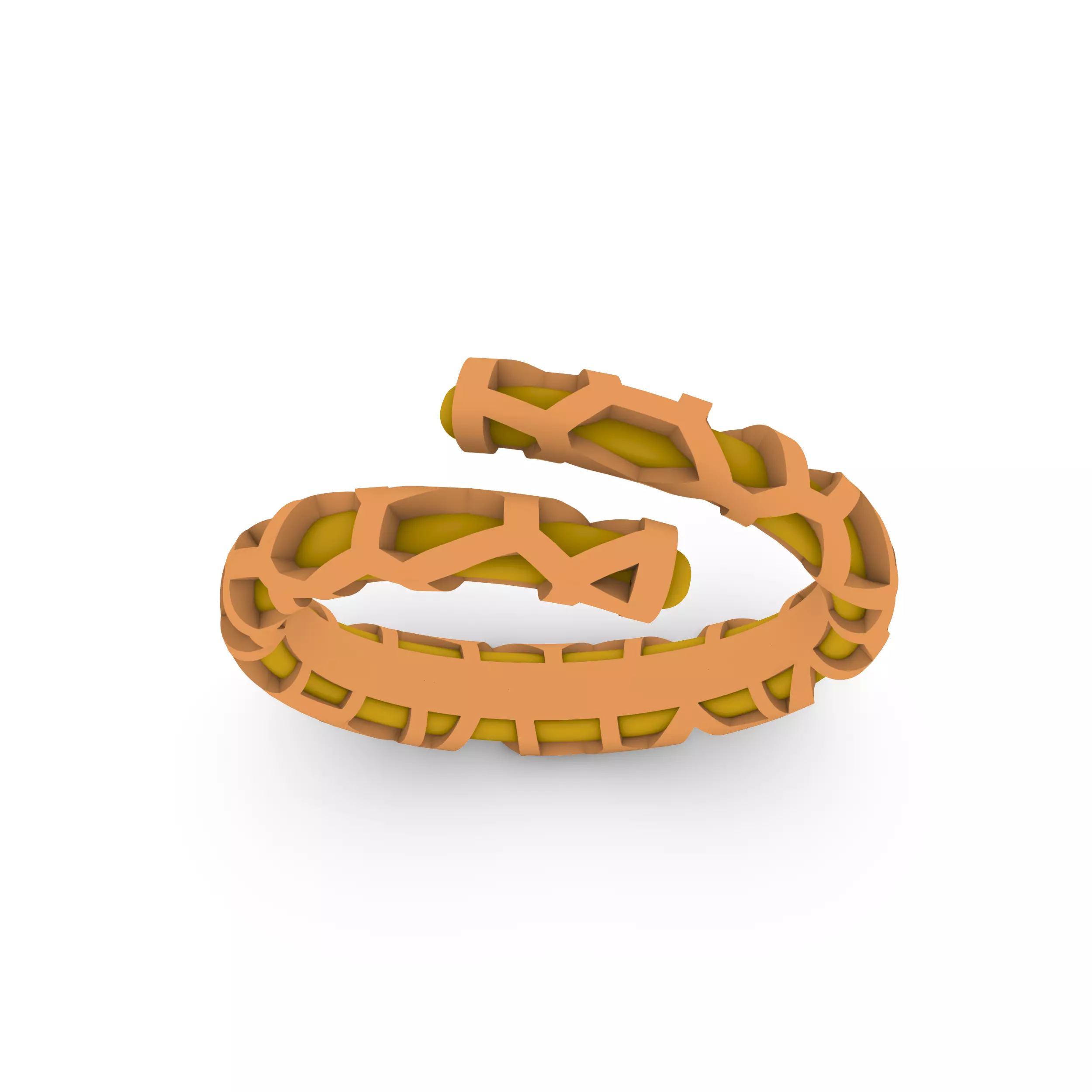 Voronoi Bypass ring 3D print model_9