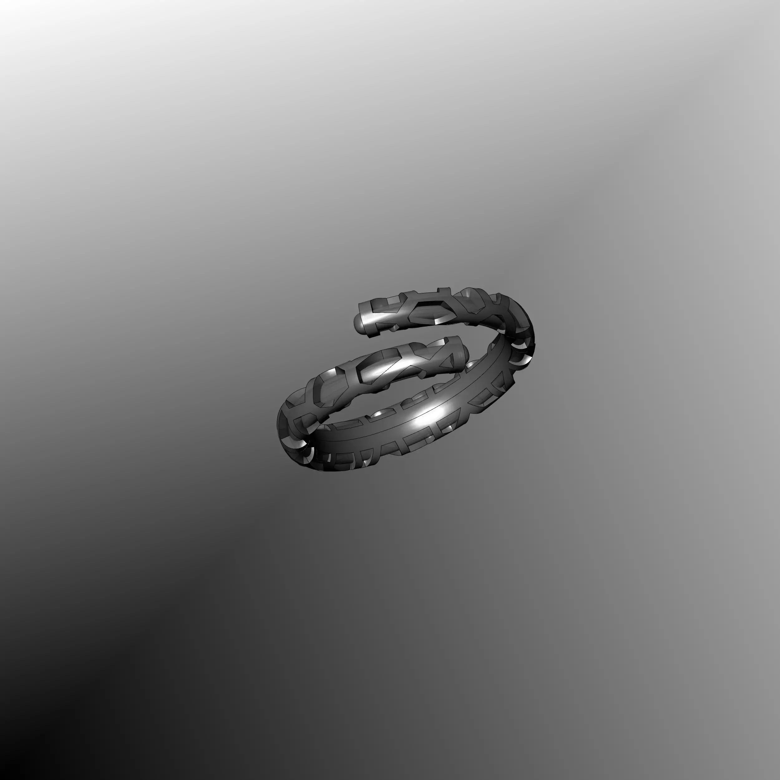 Voronoi Bypass ring 3D print model_15