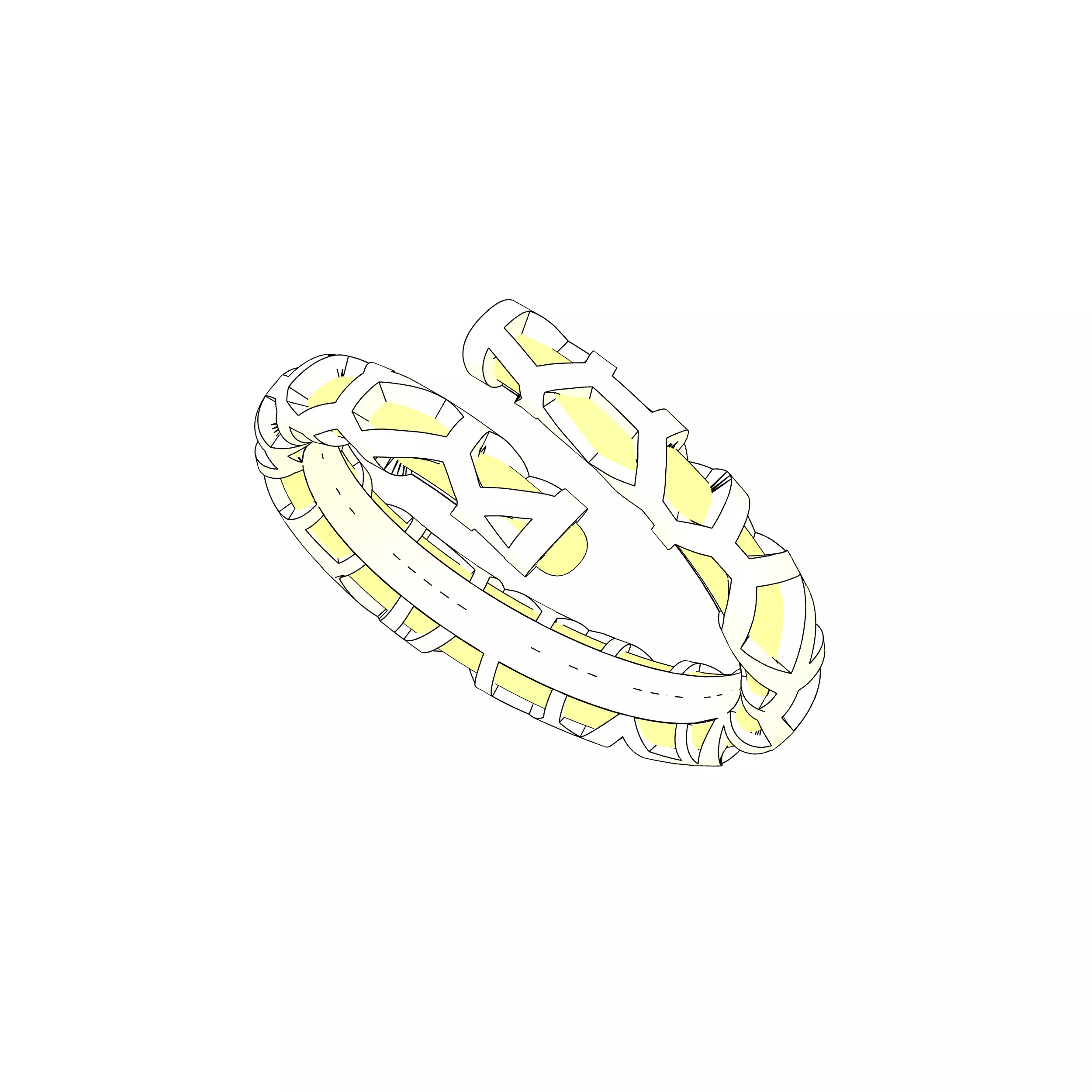 Voronoi Bypass ring 3D print model_17