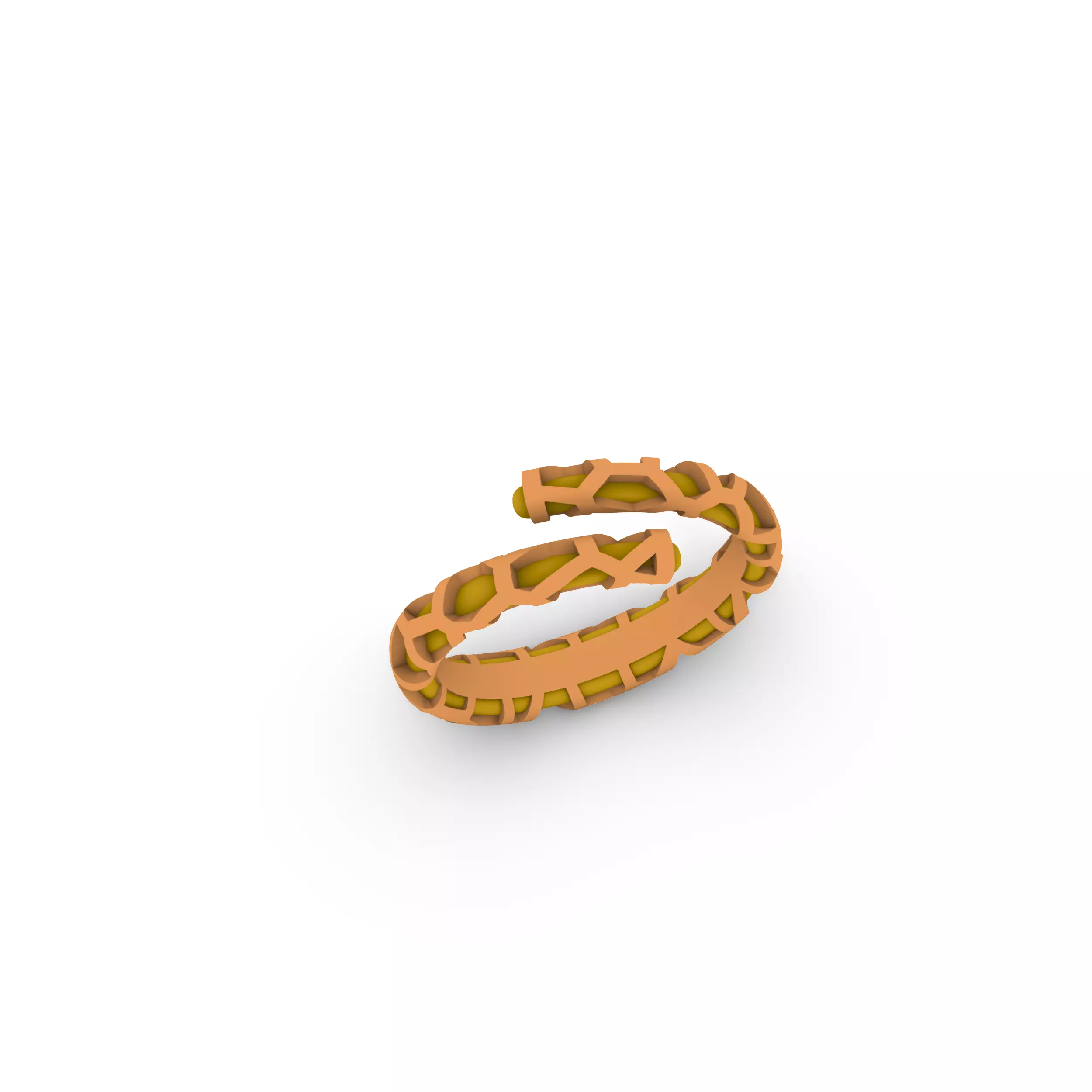 Voronoi Bypass ring 3D print model_5