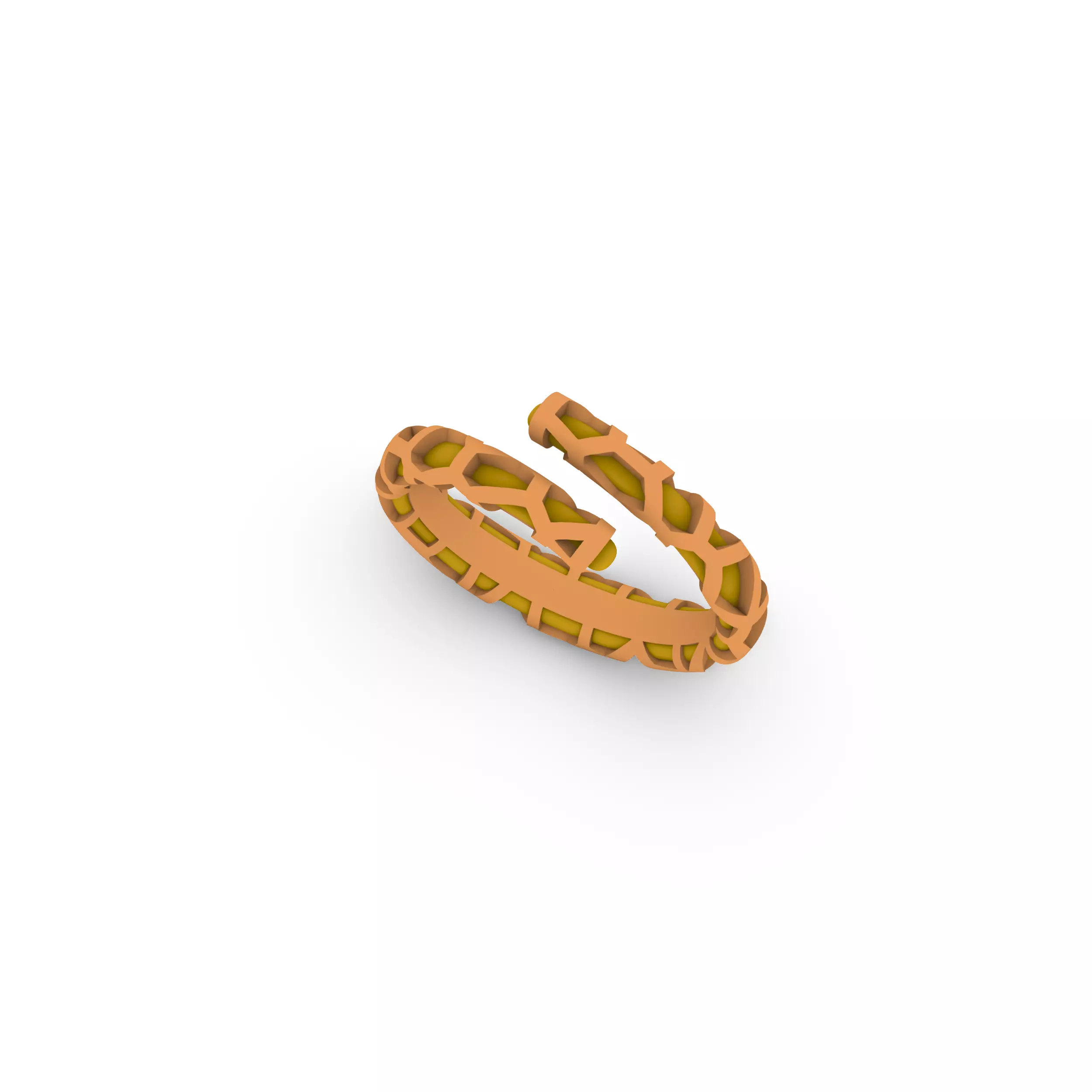 Voronoi Bypass ring 3D print model_3