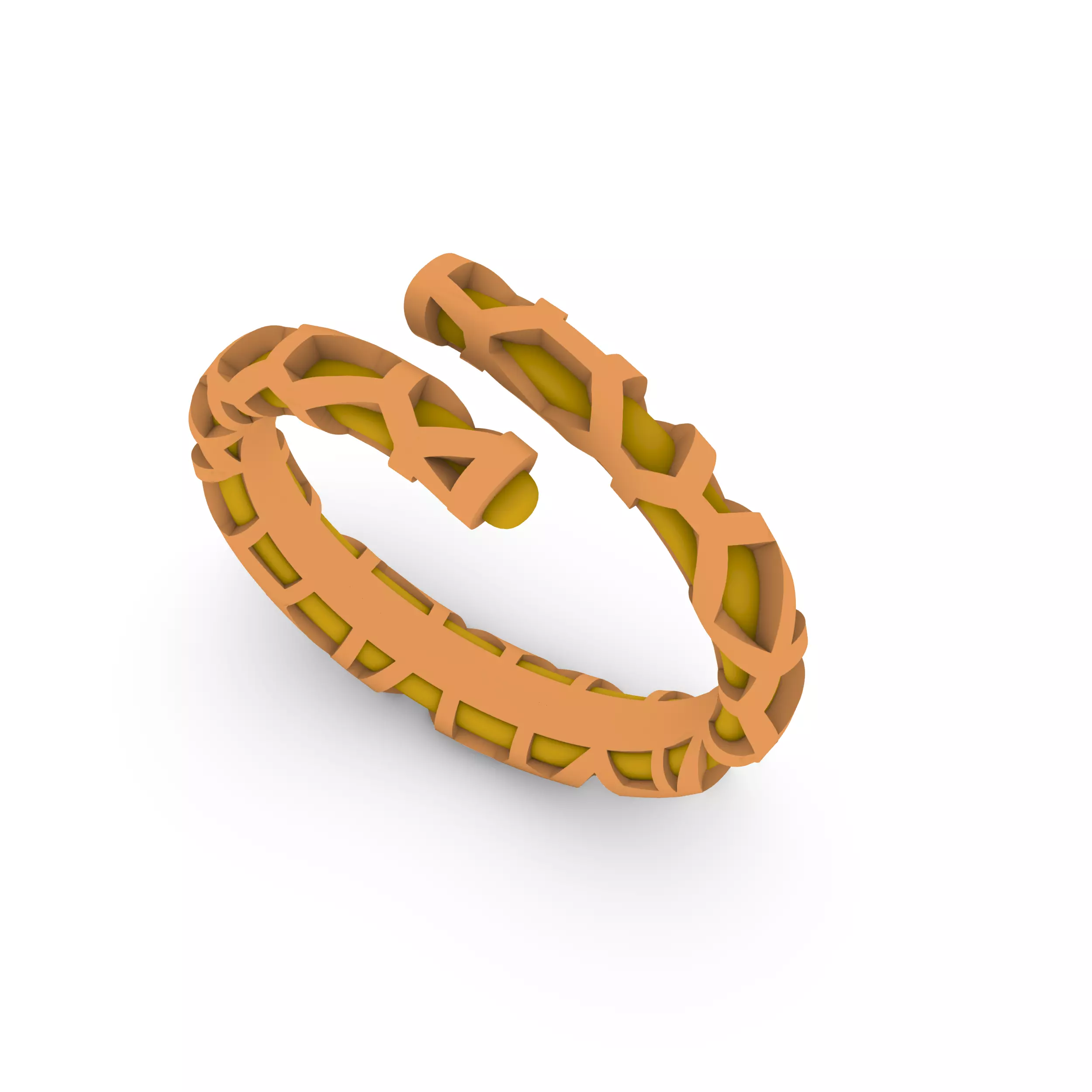 Voronoi Bypass ring 3D print model_8