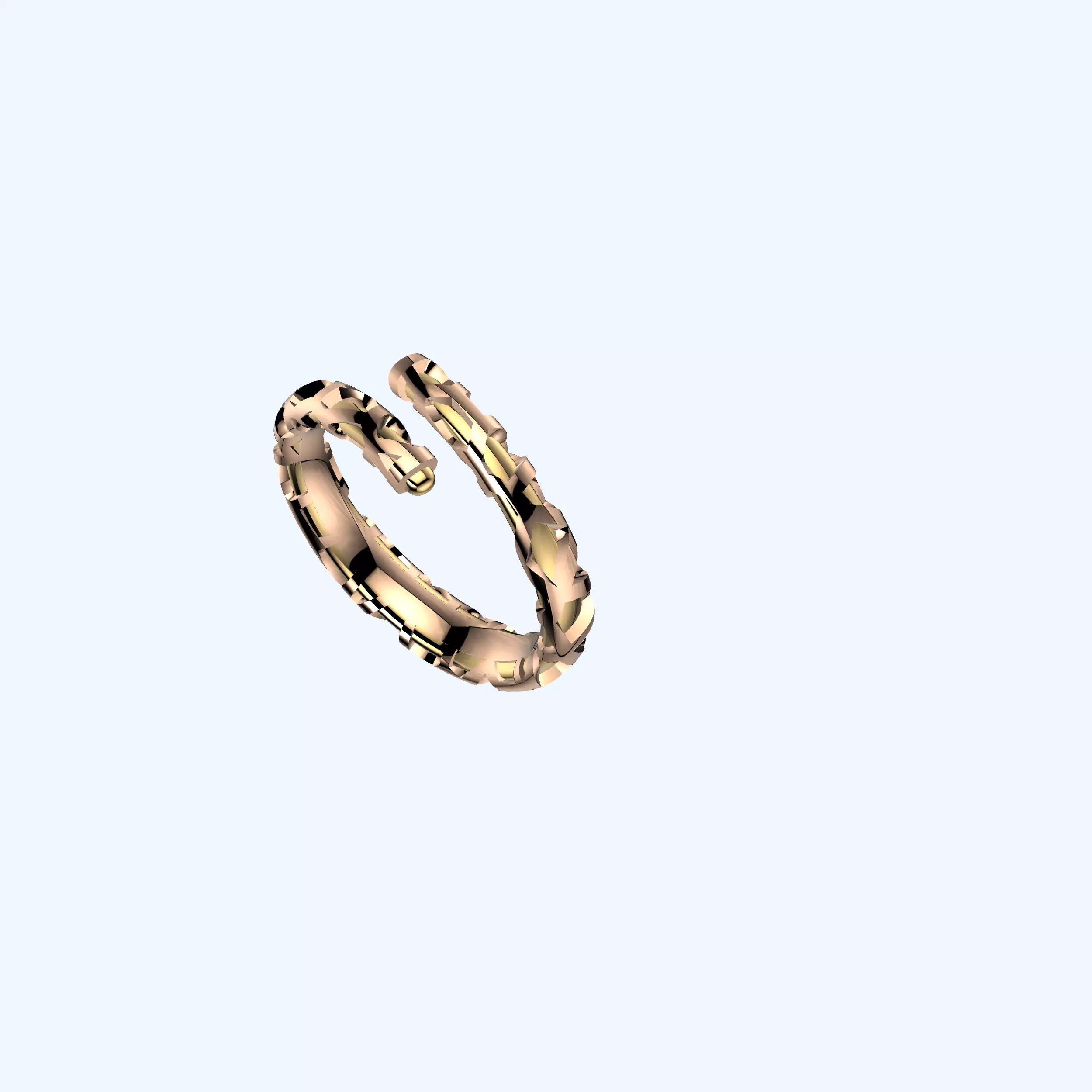 Voronoi Bypass ring 3D print model_12