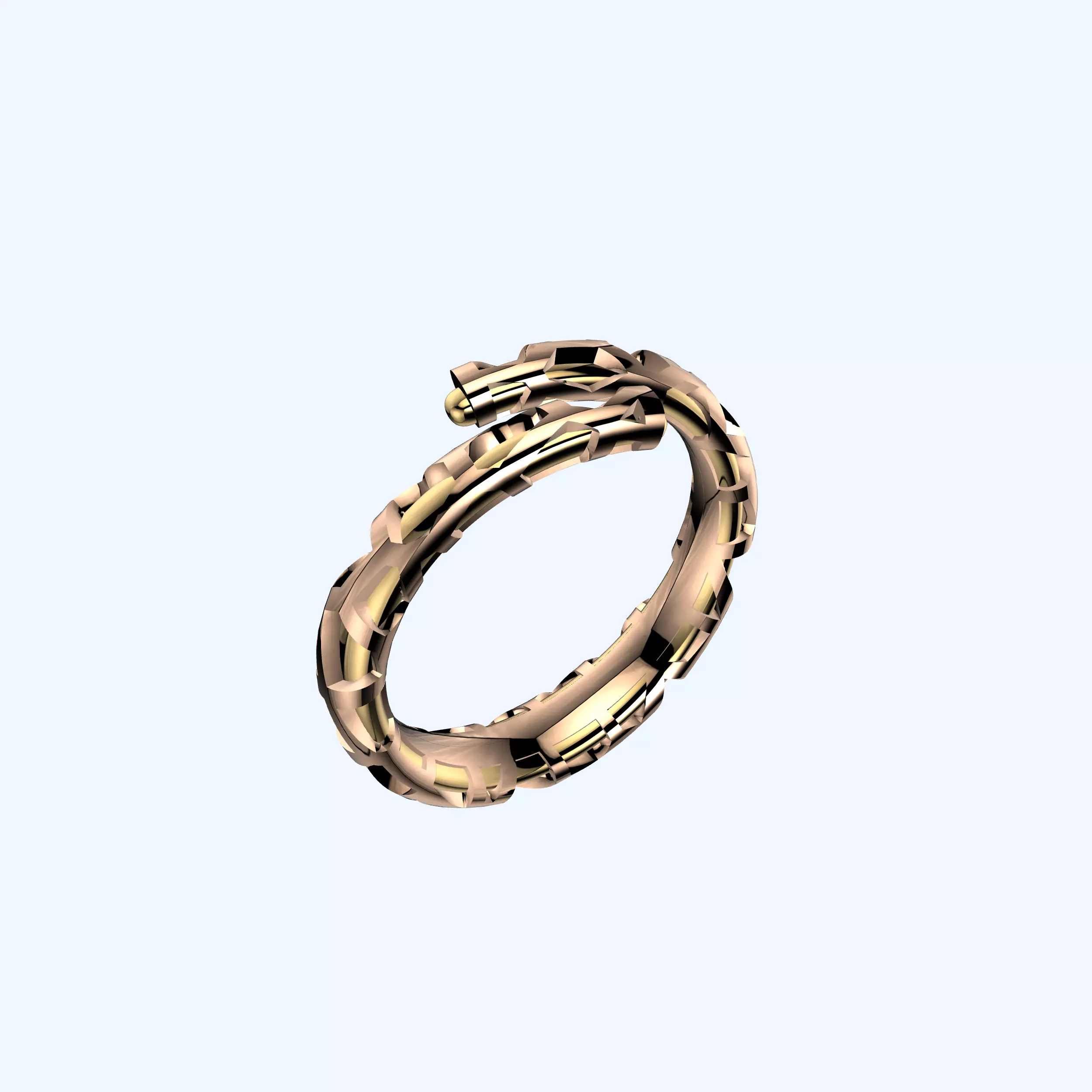 Voronoi Bypass ring 3D print model_11