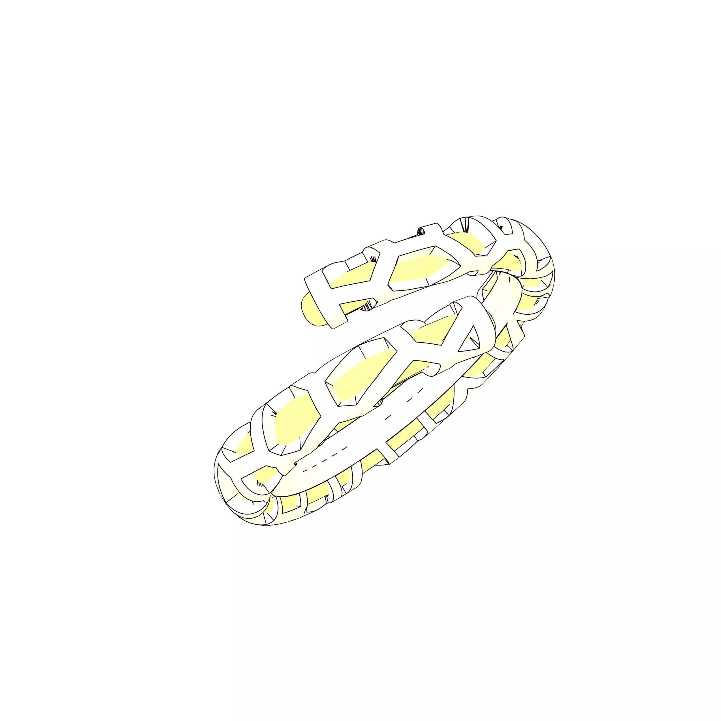 Voronoi Bypass ring 3D print model_19