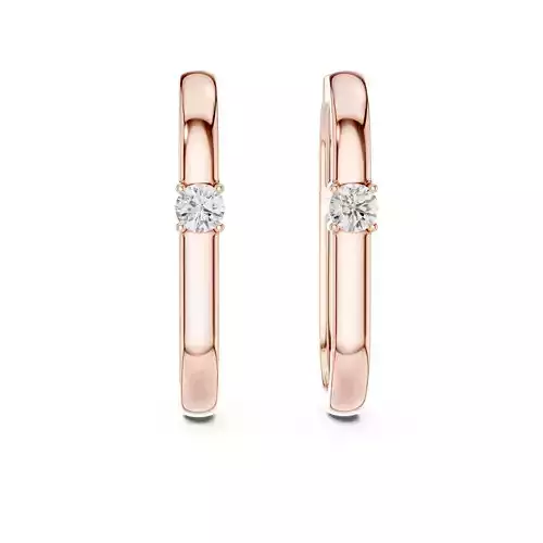 Solitaire Round Diamond Rectangular Earring 3DM STL Video