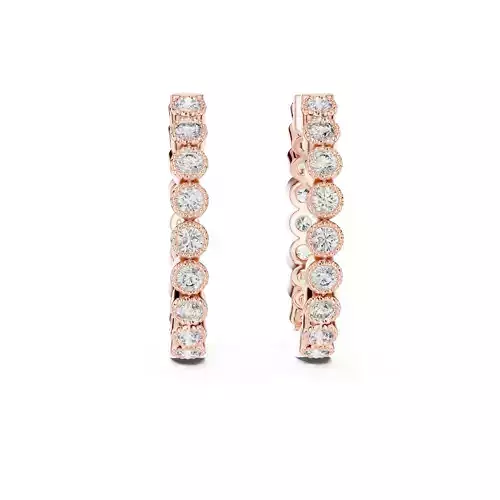 Round Cut Milgrain Diamond Earring 3DM STL Video