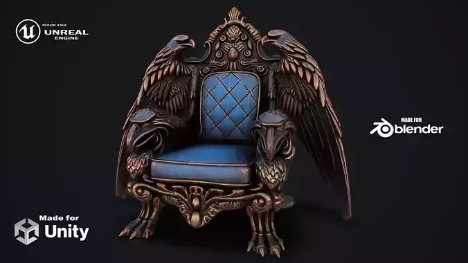 Fantasy Throne 5 game ready 3d model