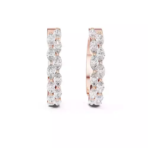 Double Line Marquise Diamond Earring 3DM STL Video 3D print model
