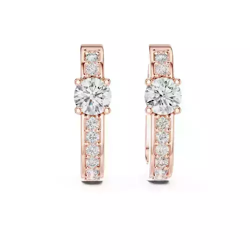 Round Cut Diamond Earring 3DM STL Video