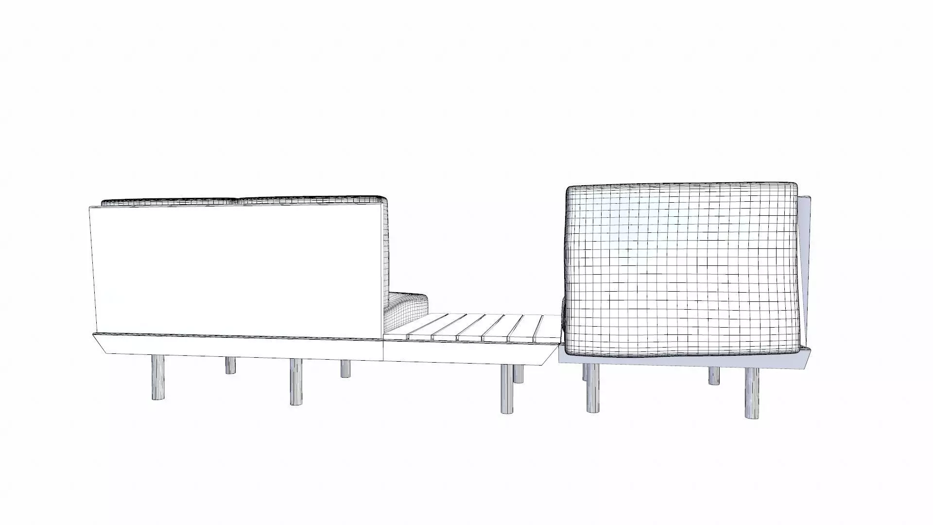 Canape Modern Sofa White PBR Textured Low-poly 3D model_14