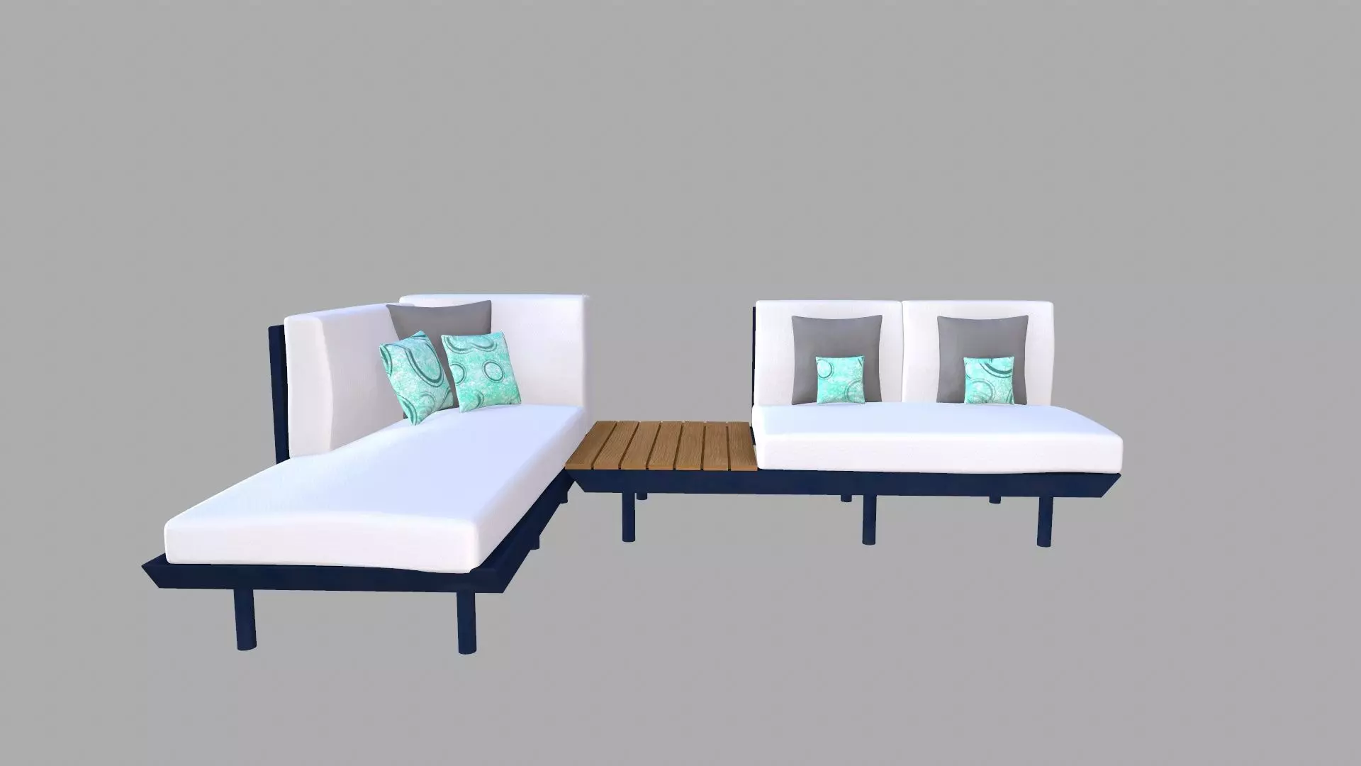 Canape Modern Sofa White PBR Textured Low-poly 3D model_0