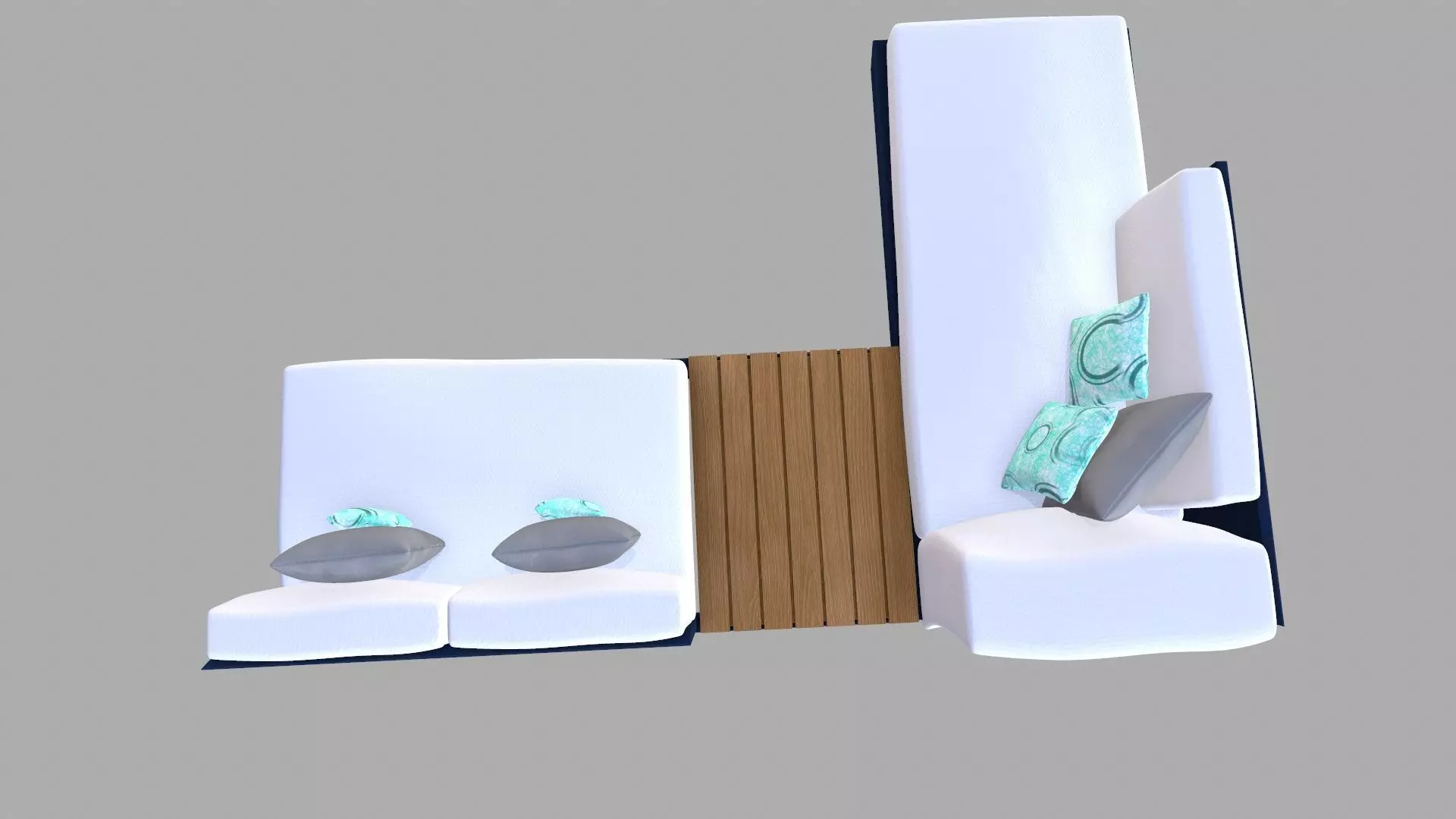 Canape Modern Sofa White PBR Textured Low-poly 3D model_9