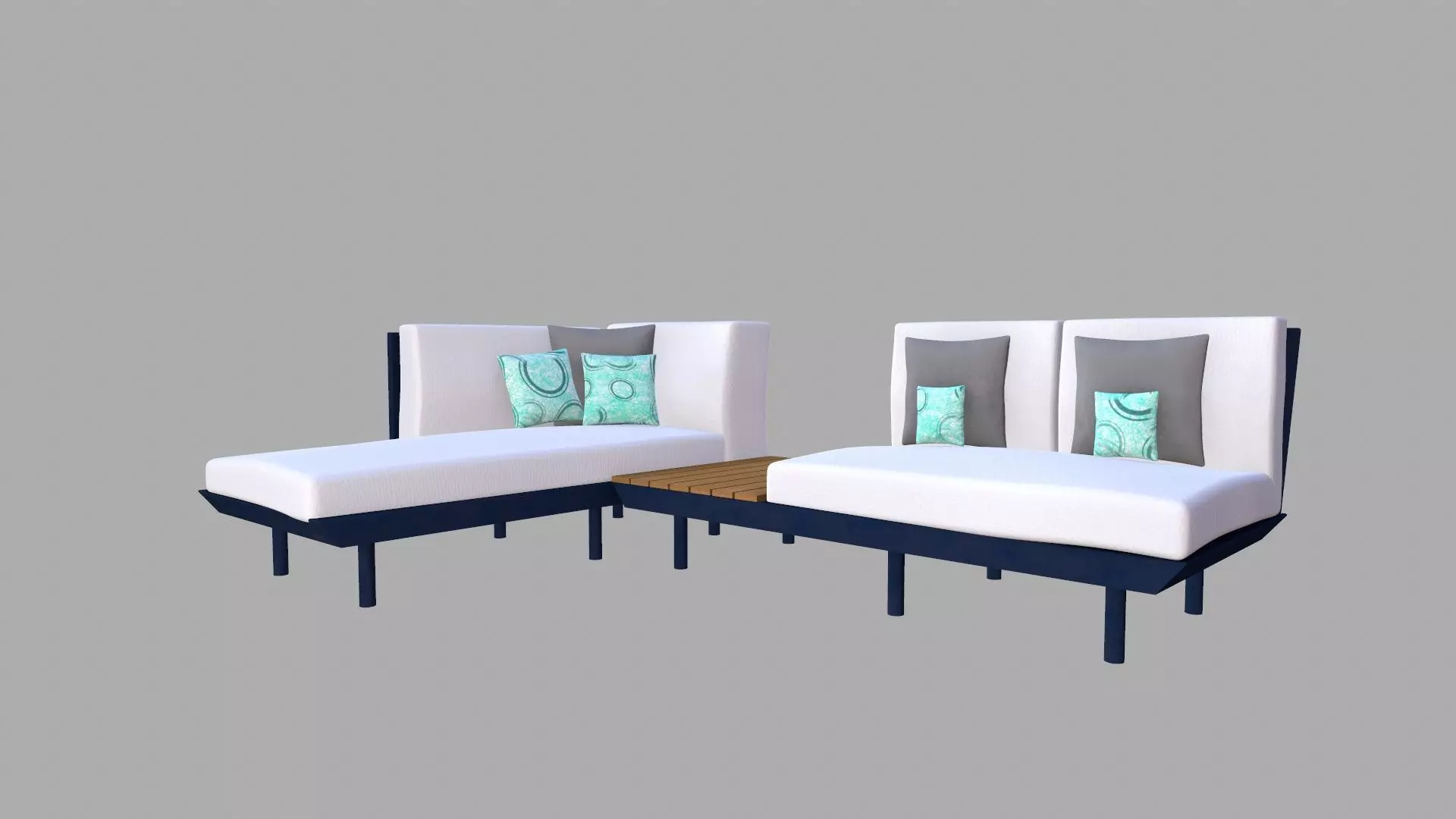 Canape Modern Sofa White PBR Textured Low-poly 3D model_3