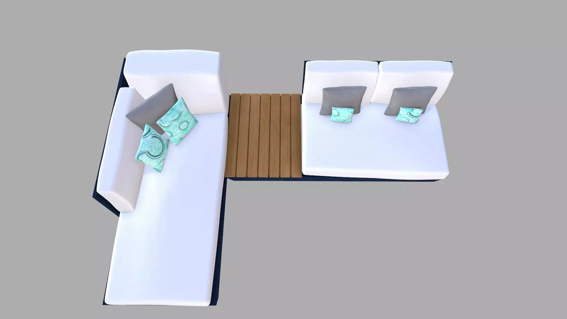 Canape Modern Sofa White PBR Textured Low-poly 3D model_4