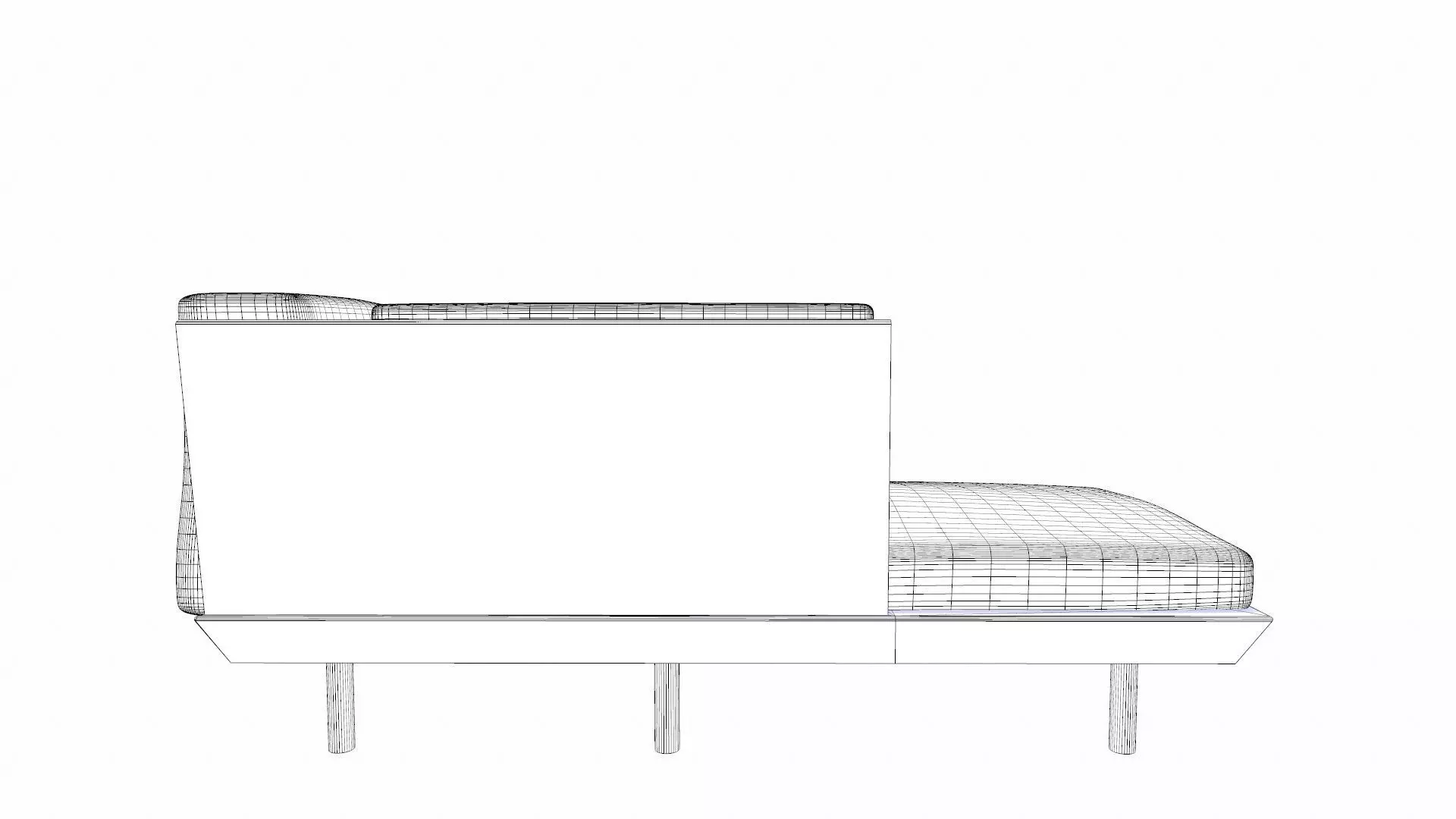 Canape Modern Sofa White PBR Textured Low-poly 3D model_12