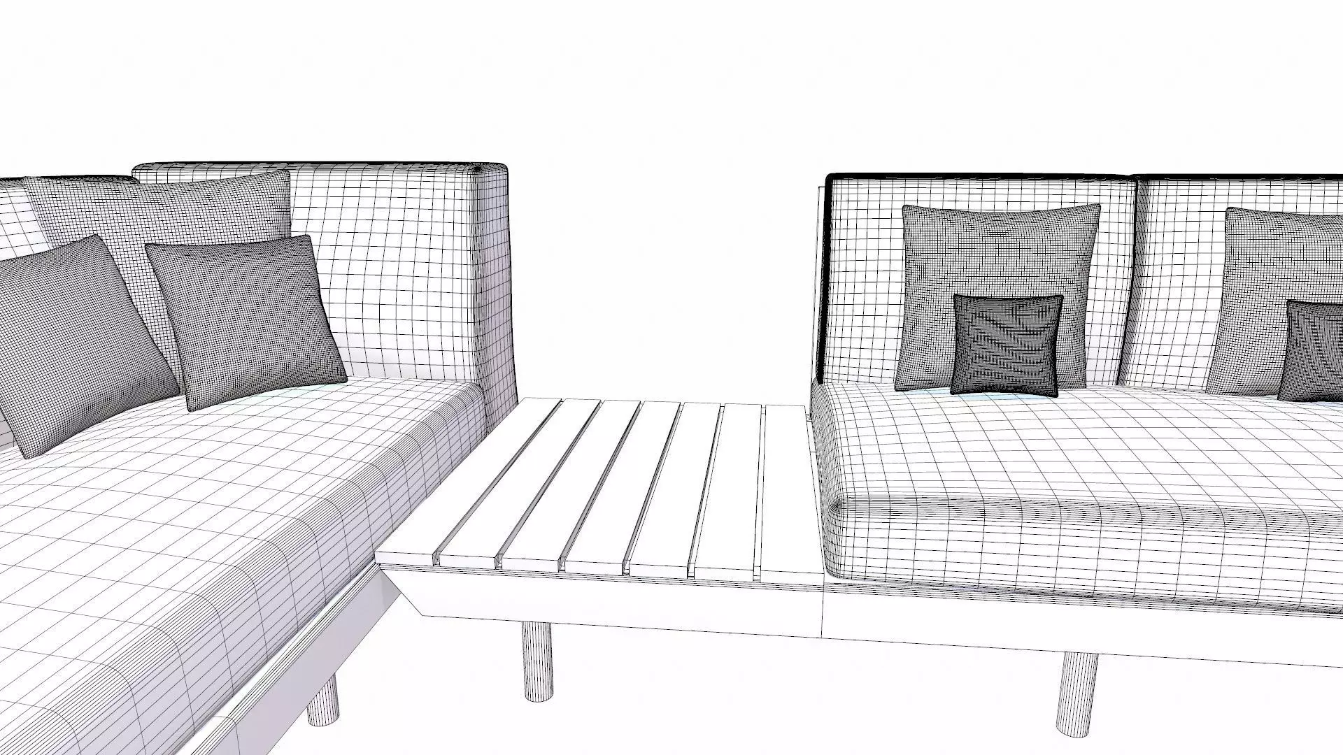 Canape Modern Sofa White PBR Textured Low-poly 3D model_10