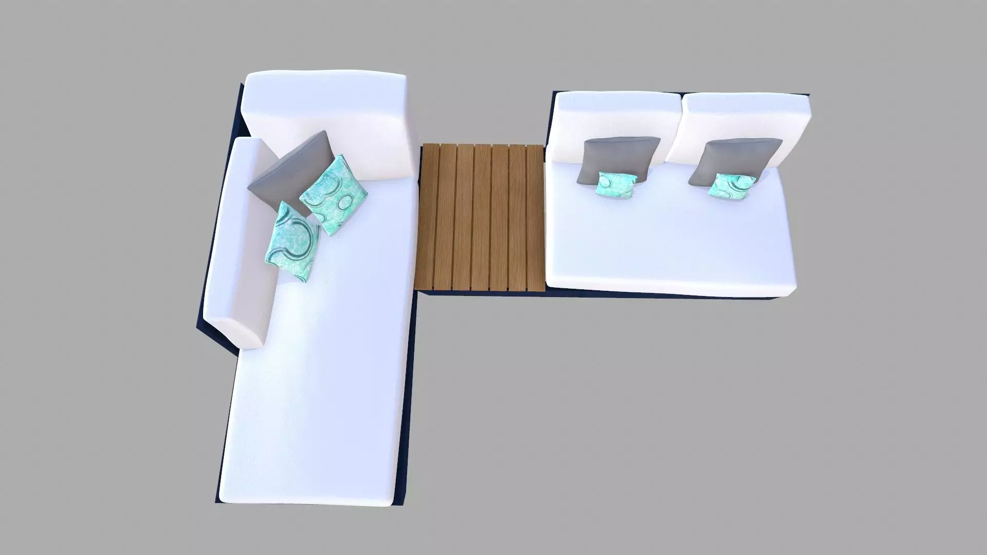 Canape Modern Sofa White PBR Textured Low-poly 3D model_2