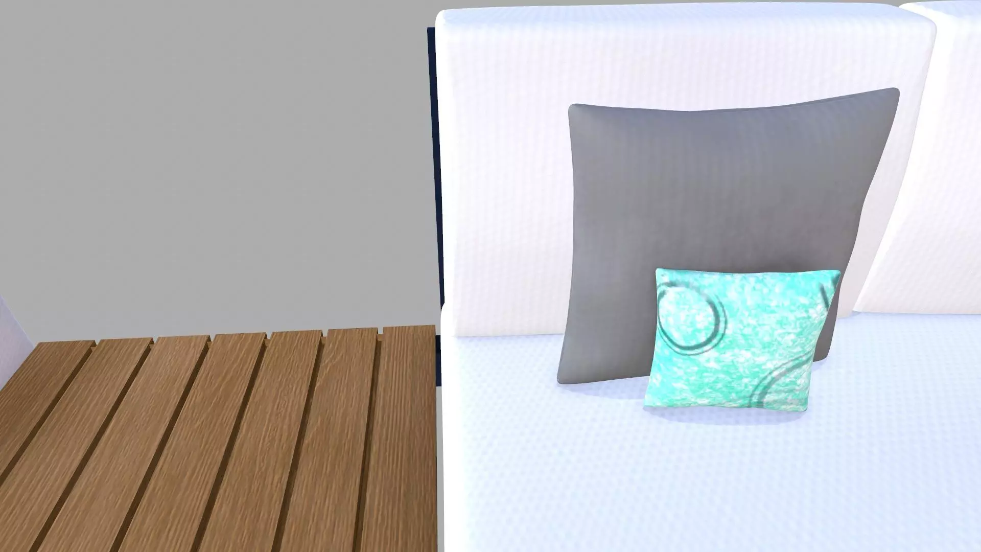 Canape Modern Sofa White PBR Textured Low-poly 3D model_6