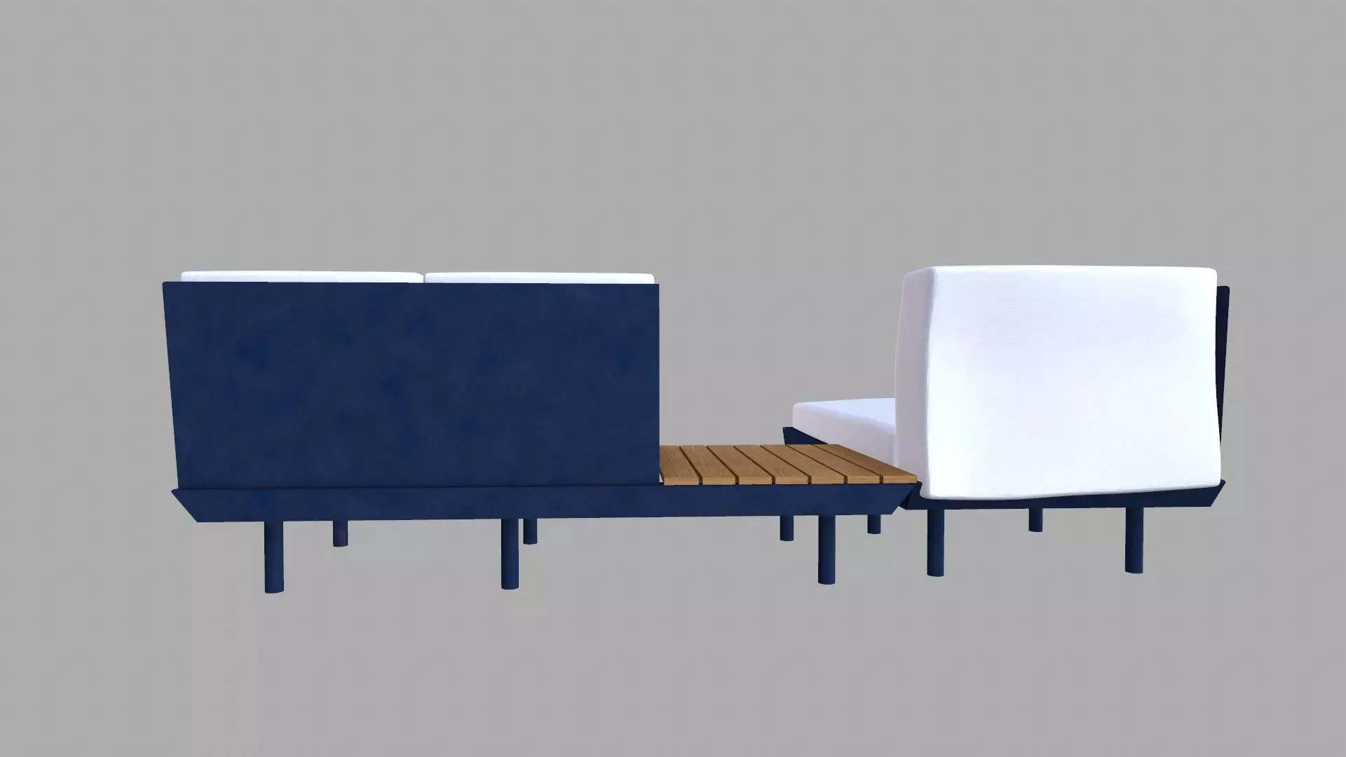 Canape Modern Sofa White PBR Textured Low-poly 3D model_8