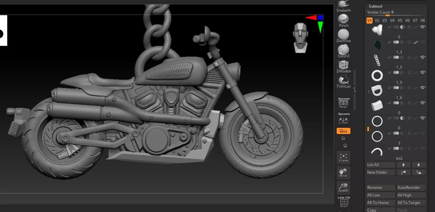 3d model moto harlez-davidson 3D print model_3