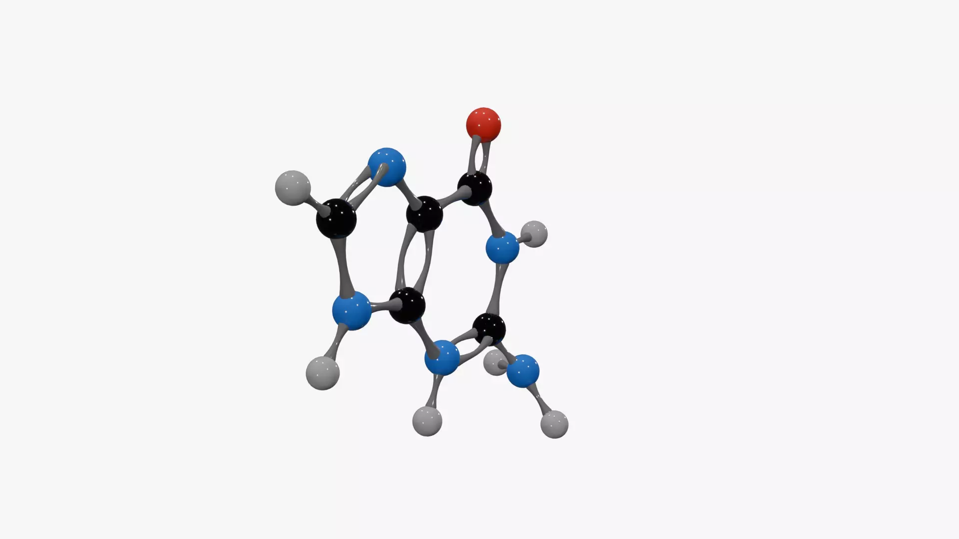 Guanine Molecule Low-poly 3D model_3