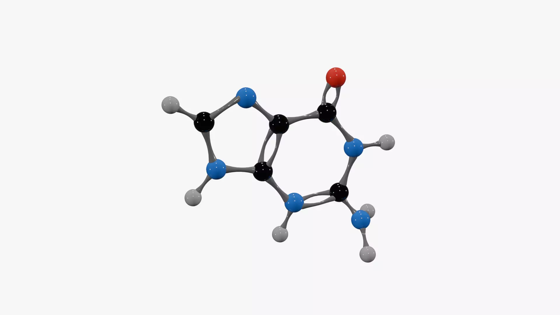 Guanine Molecule Low-poly 3D model_1