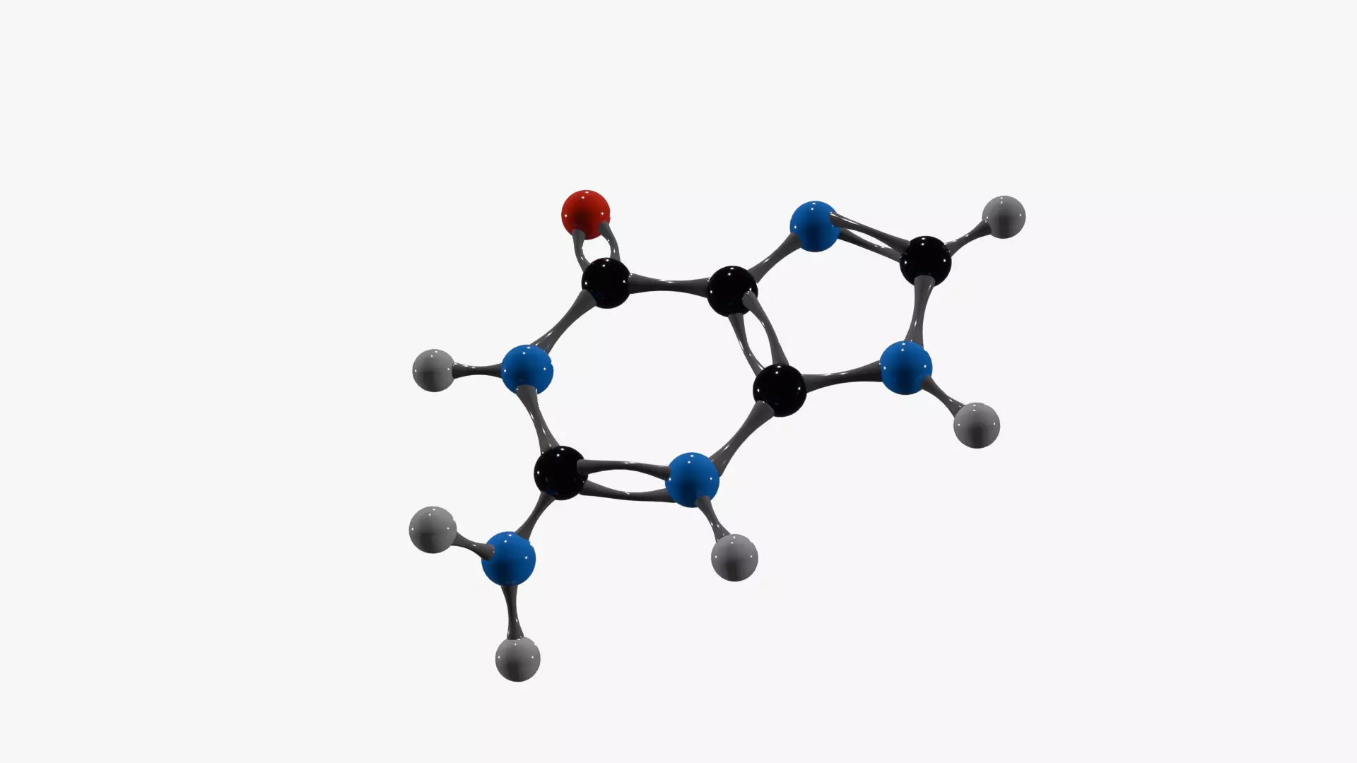 Guanine Molecule Low-poly 3D model_5