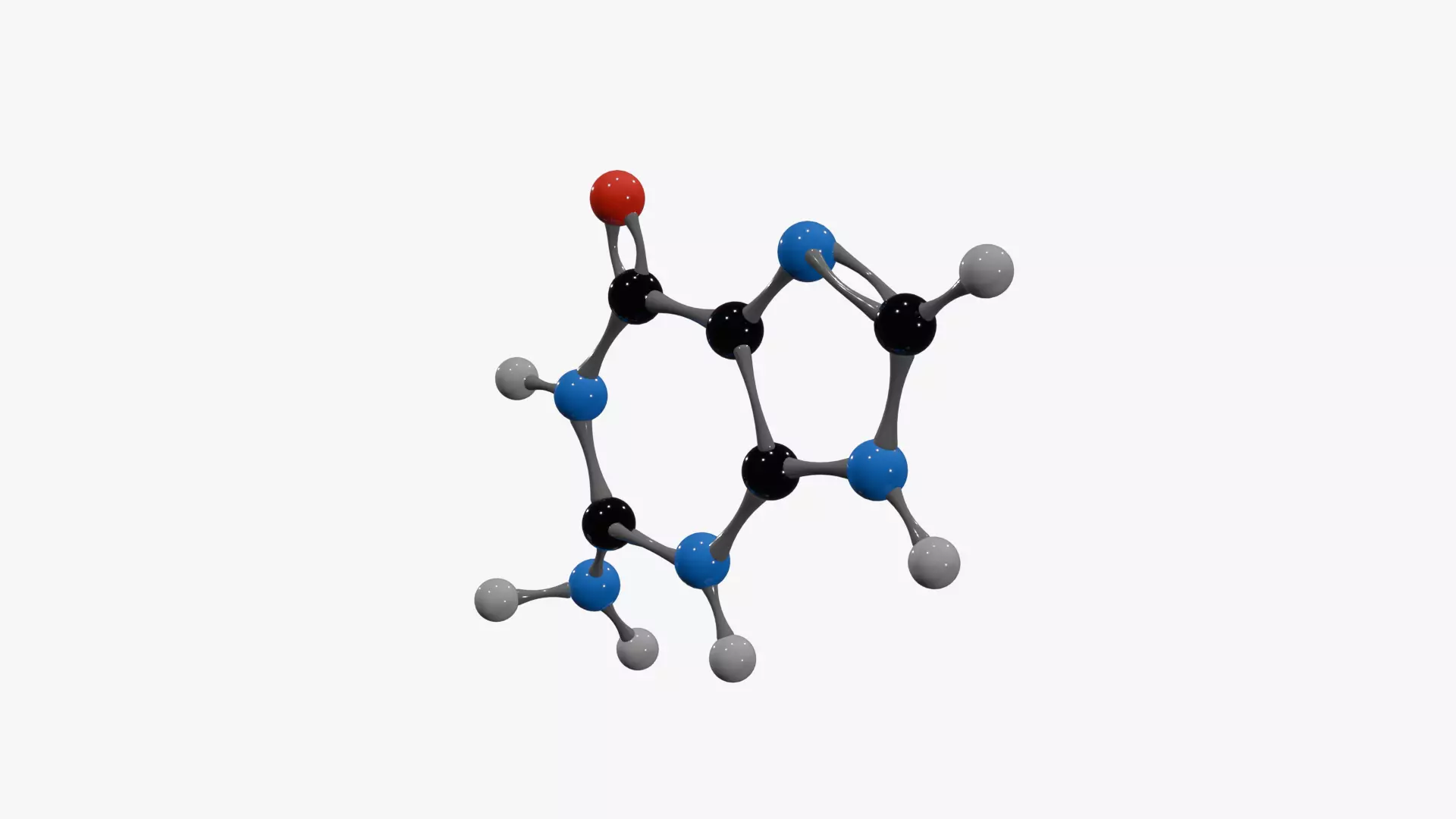 Guanine Molecule Low-poly 3D model_4