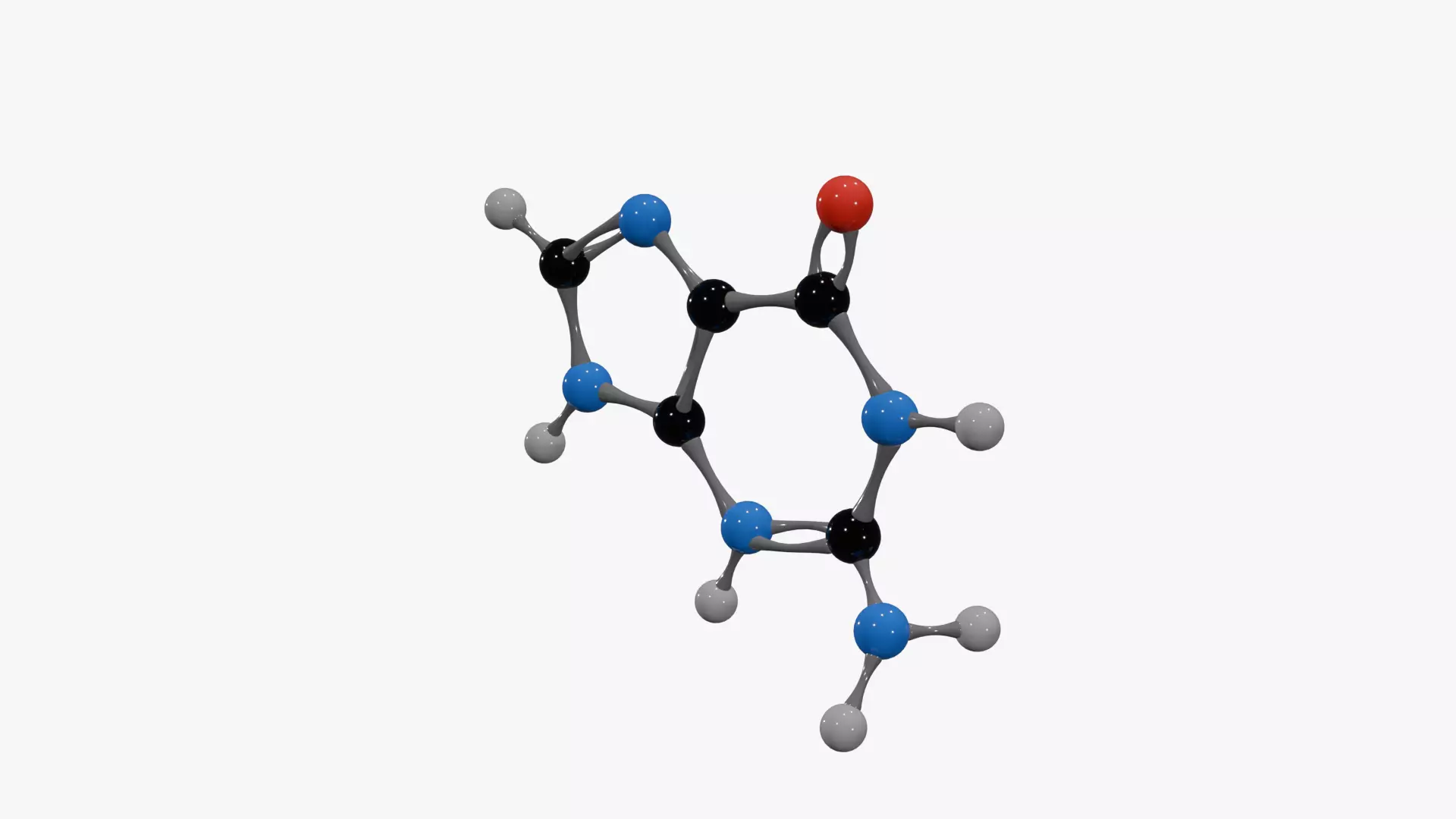 Guanine Molecule Low-poly 3D model_2